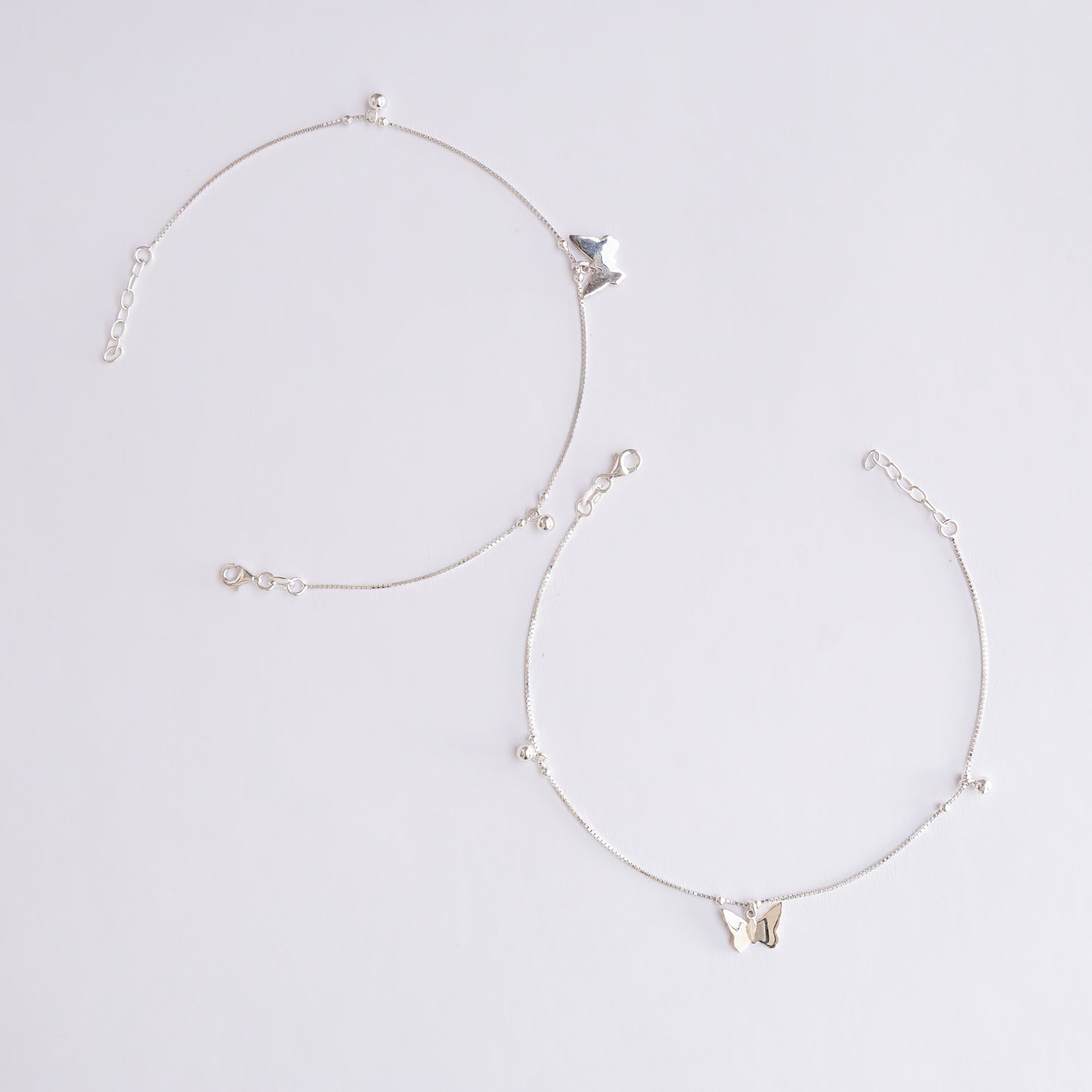 Silver Butterfly Anklet