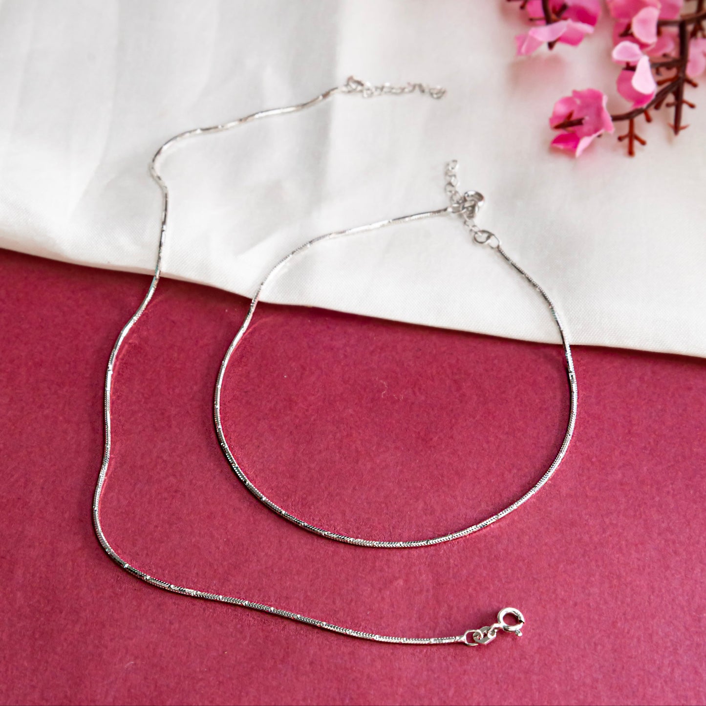 Silver Snake Anklet