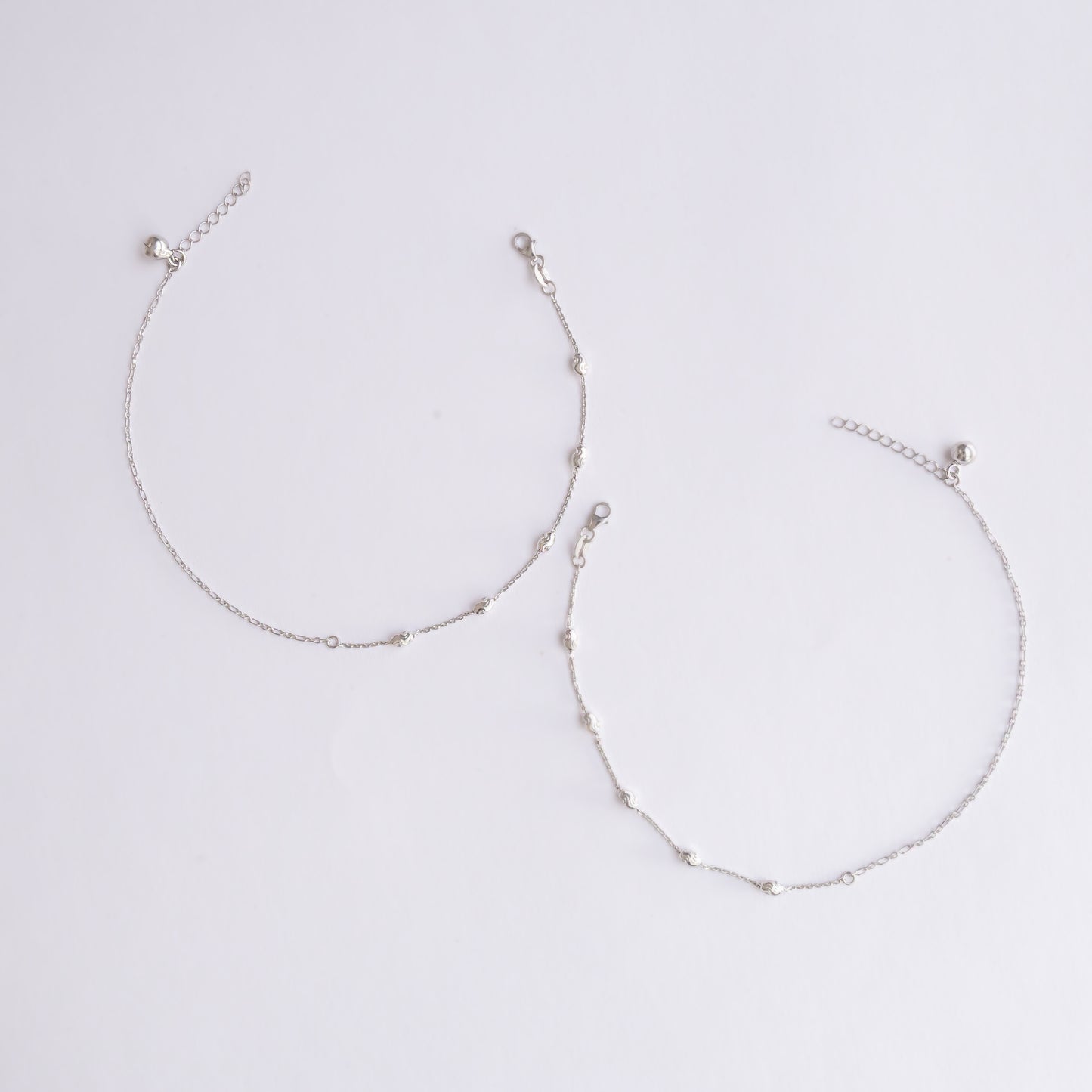 Silver Beaded Anklet