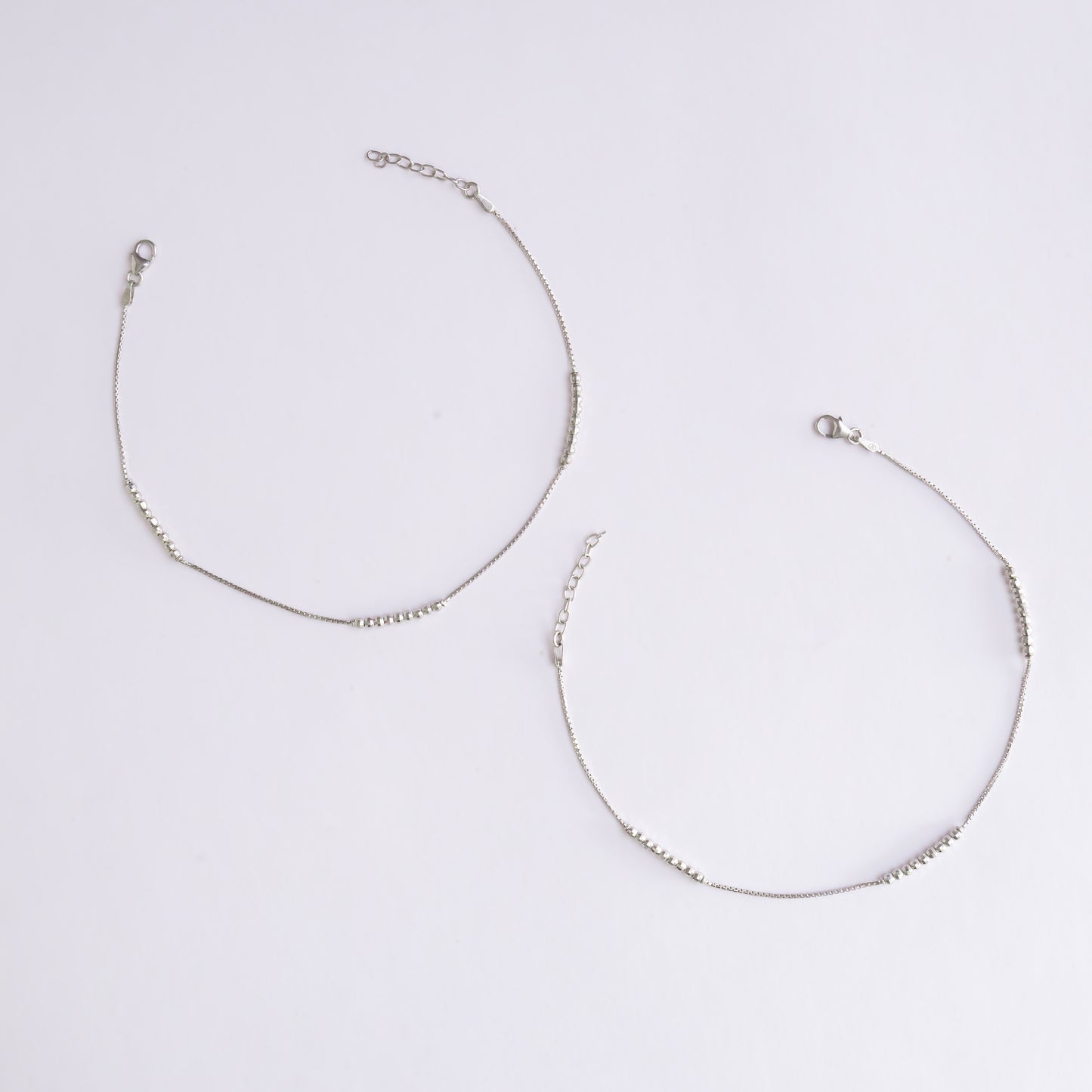 Delicate Moti Silver Anklet