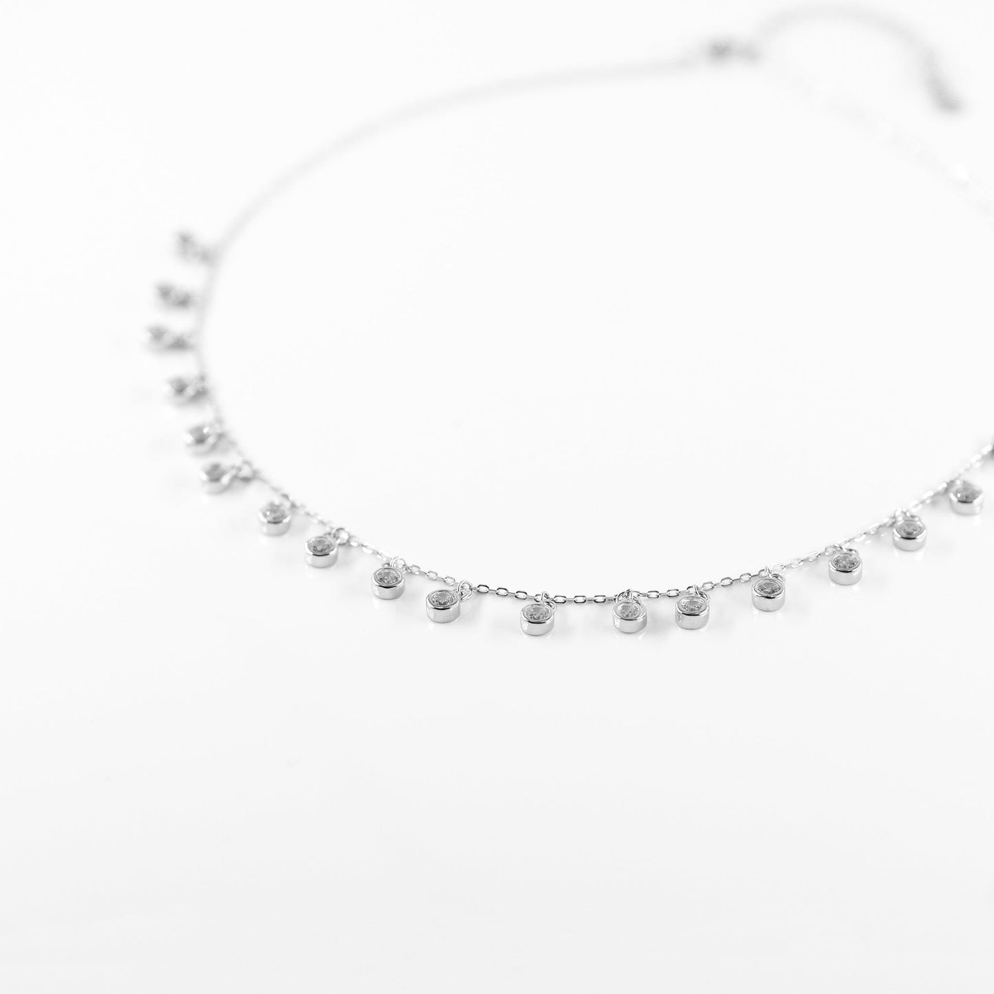 Silver Radiant Drop Necklace