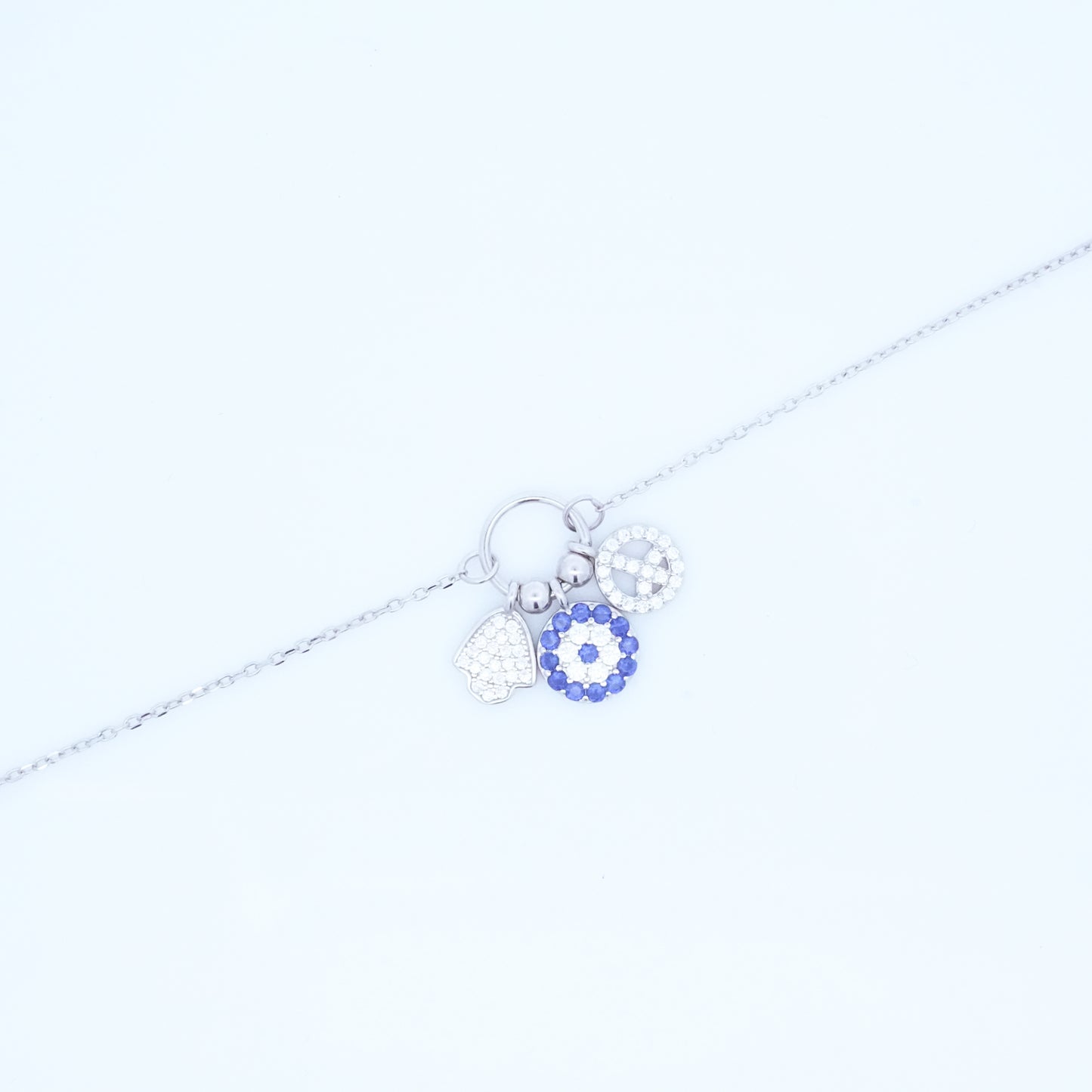 Silver EvilEye Charms Bracelet