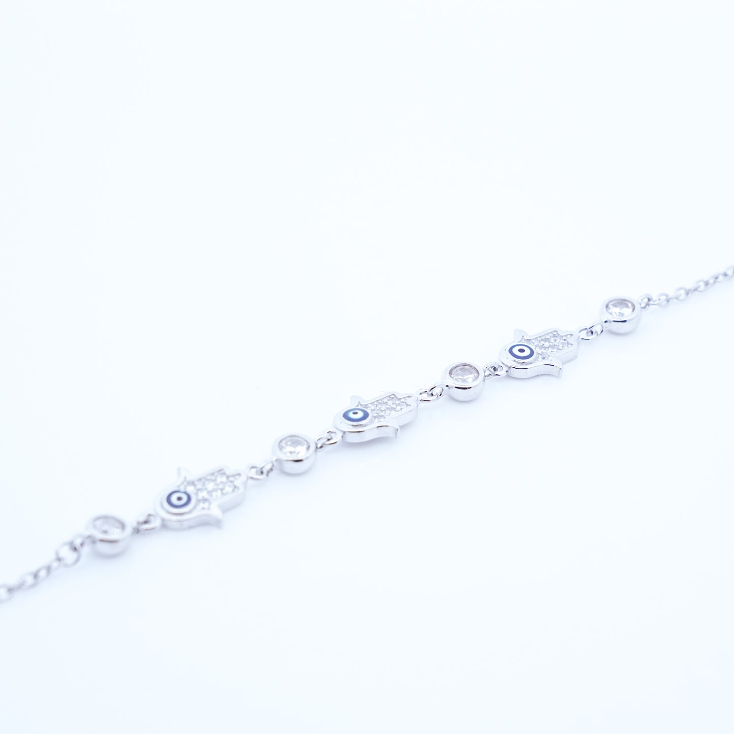 Silver EvilEye Cz Bracelet