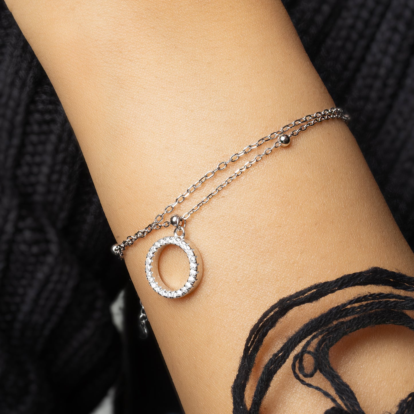 Double Layered Goodluck Silver Bracelet