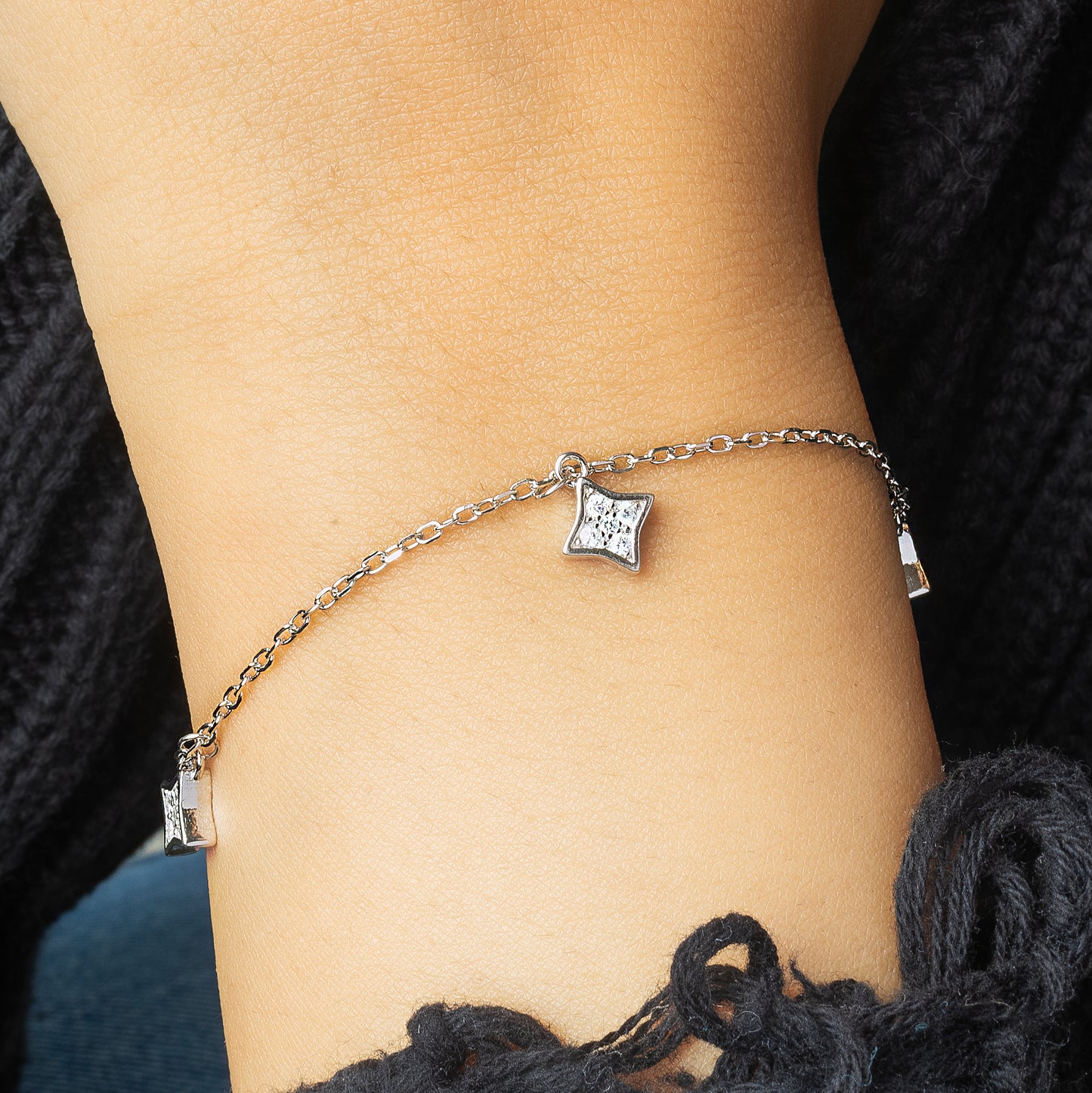 Rombus Star Fashion Silver Bracelet