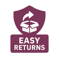 Logo with a shield icon, box, and arrow labeled 'Easy Returns' on a white background