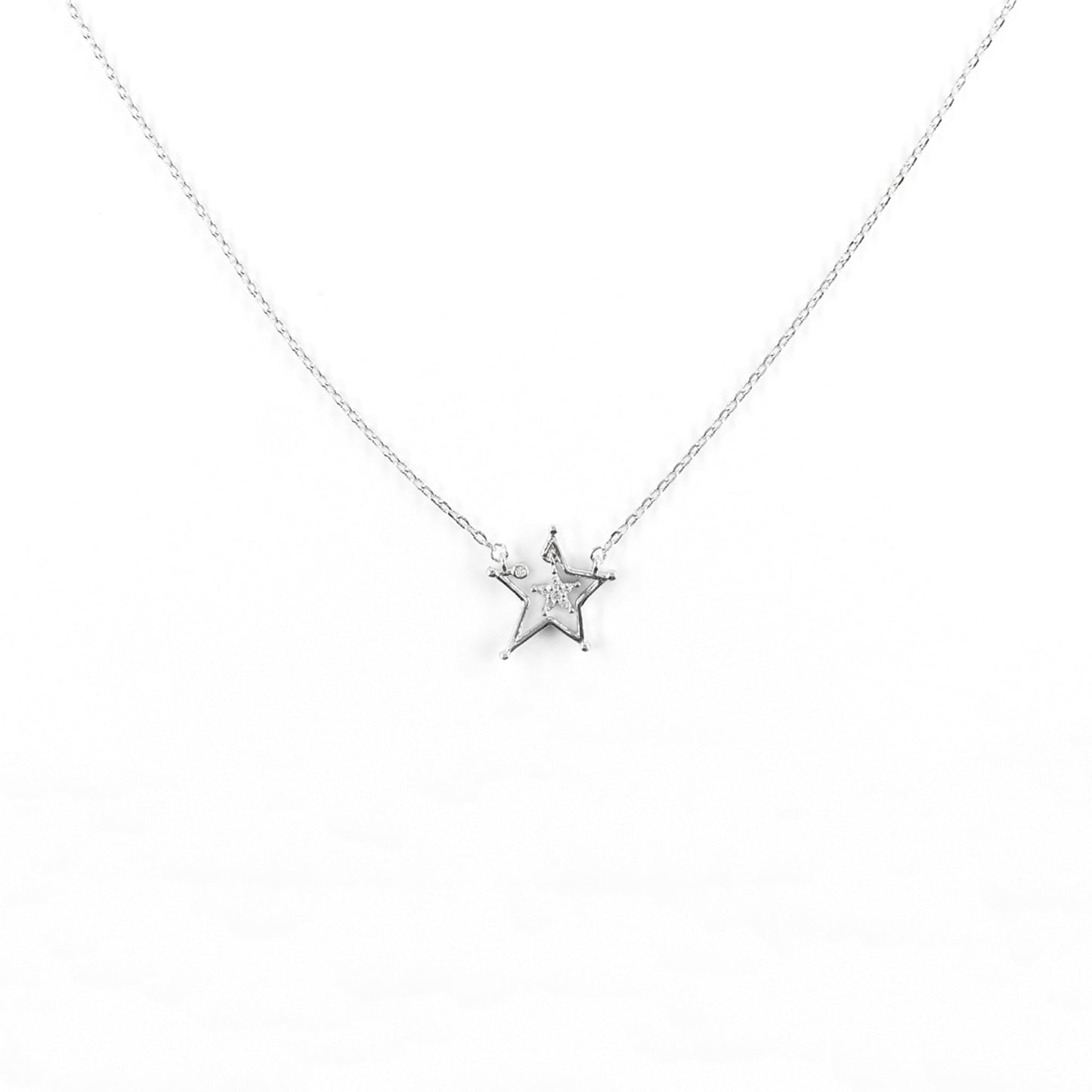 Silver Starlit Diamond Necklace
