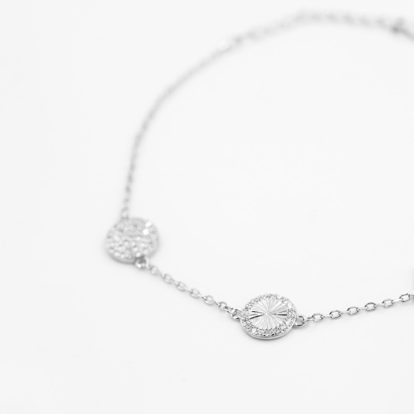 Silver Diamond Trio Delicate Bracelet