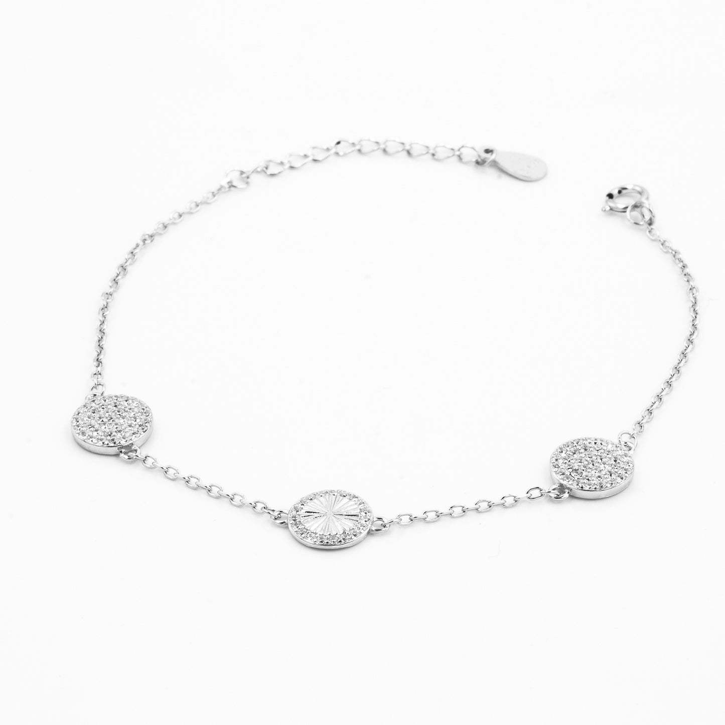 Silver Diamond Trio Delicate Bracelet