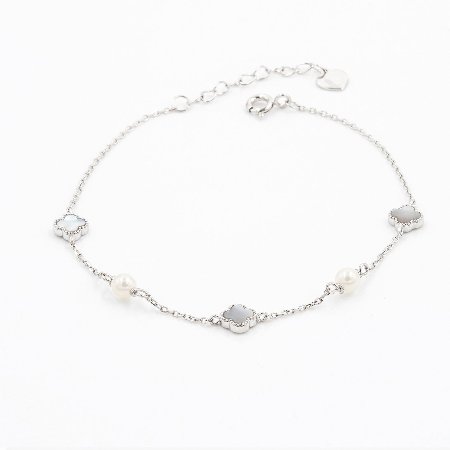 Silver Pearlescent Enamel Bracelet