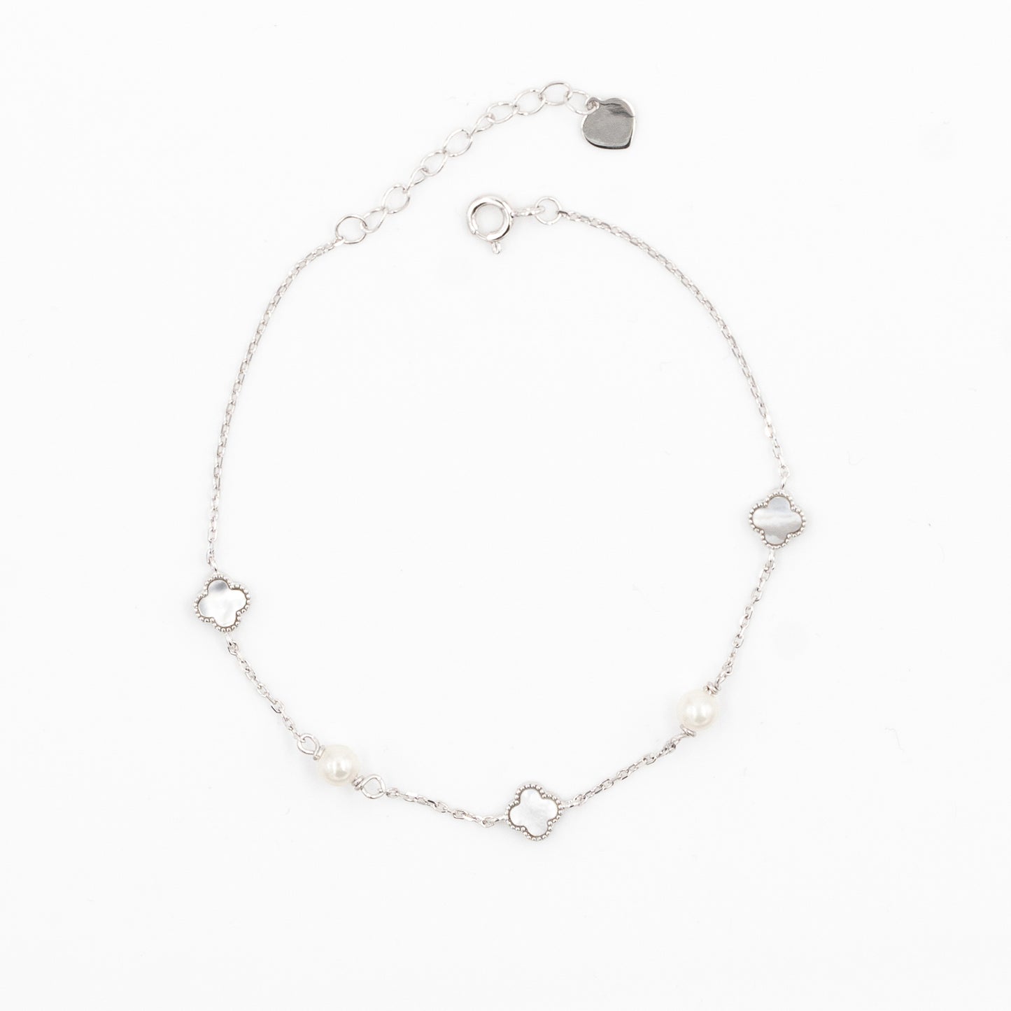 Silver Pearlescent Enamel Bracelet