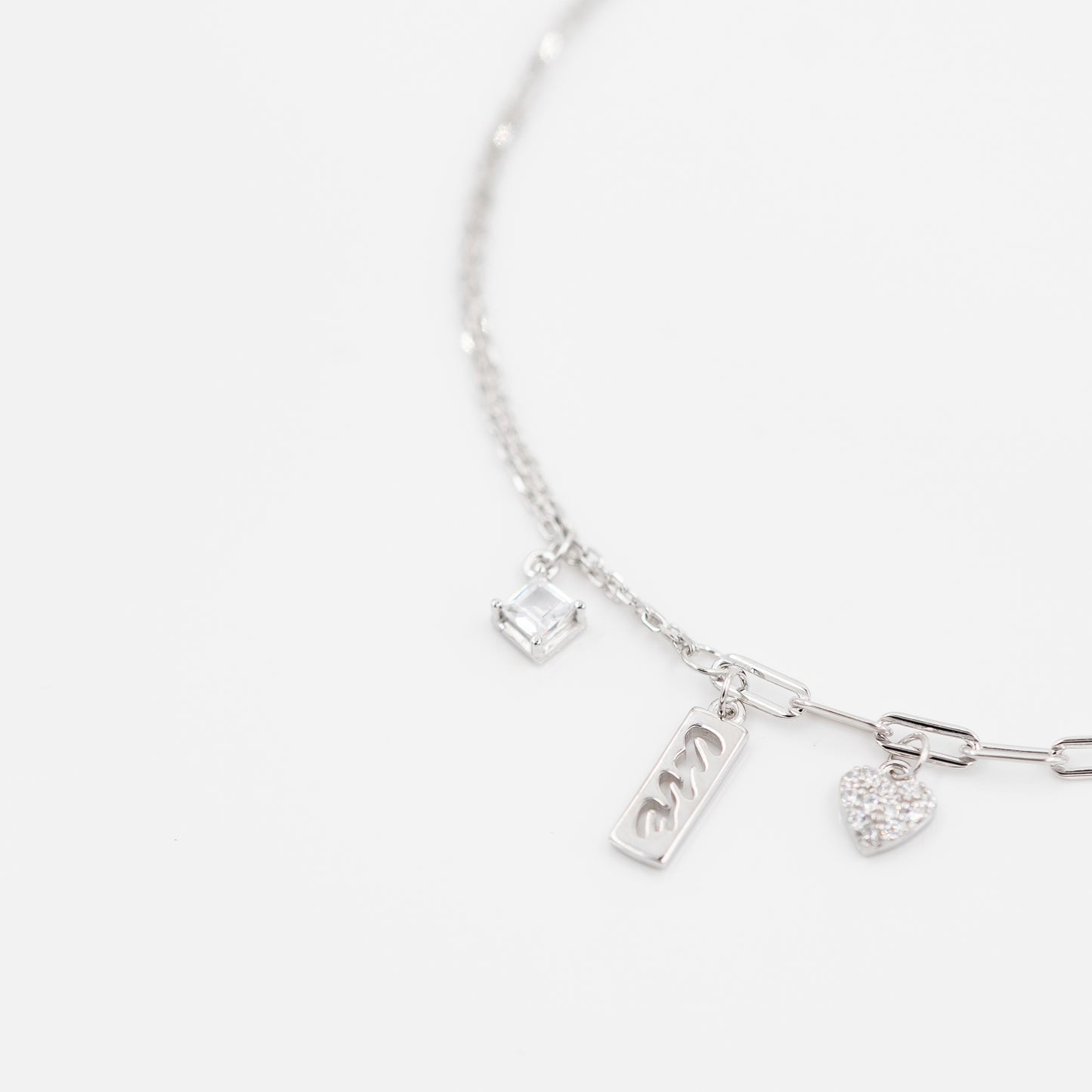 Silver Love-Inscribed Delicate Bracelet