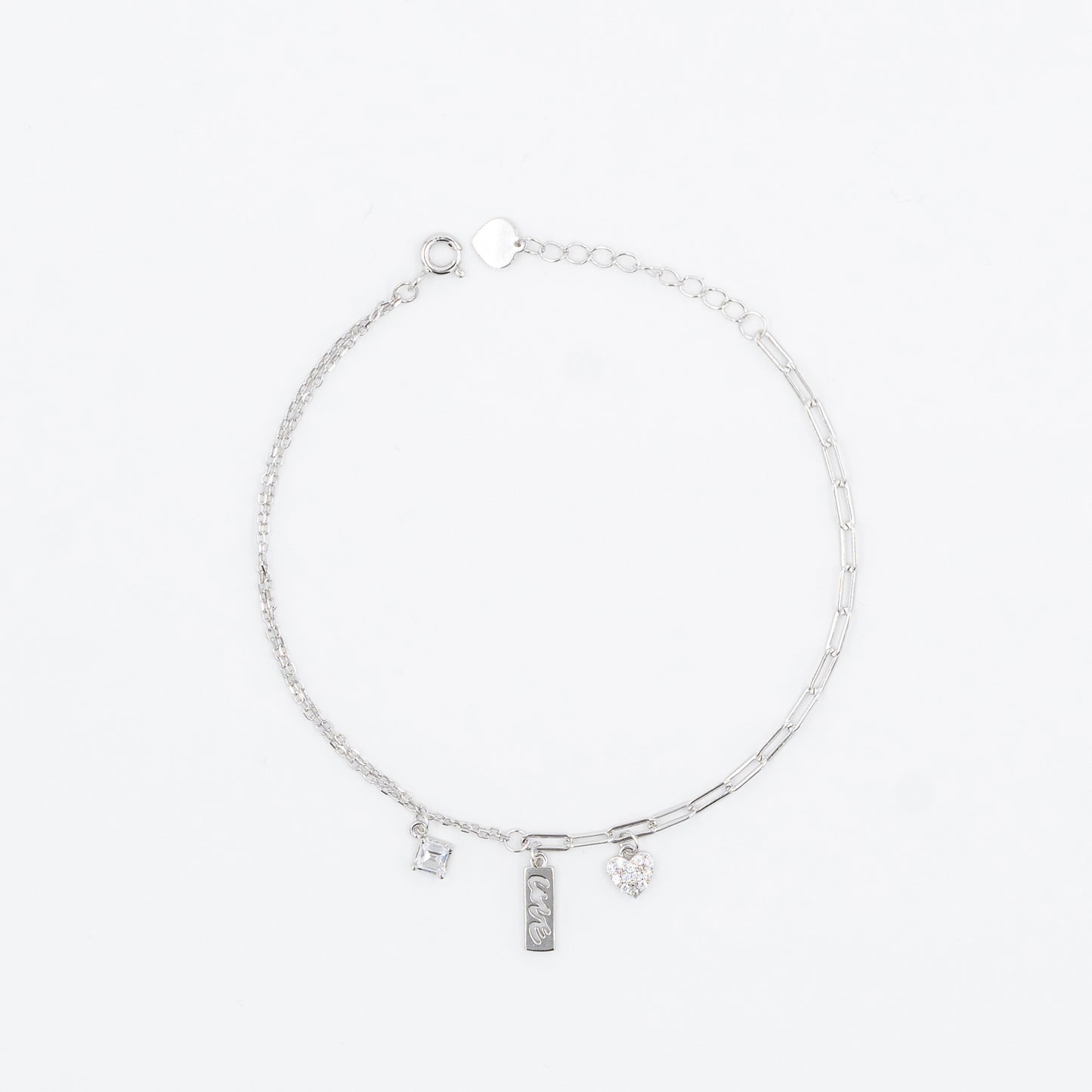 Silver Love-Inscribed Delicate Bracelet