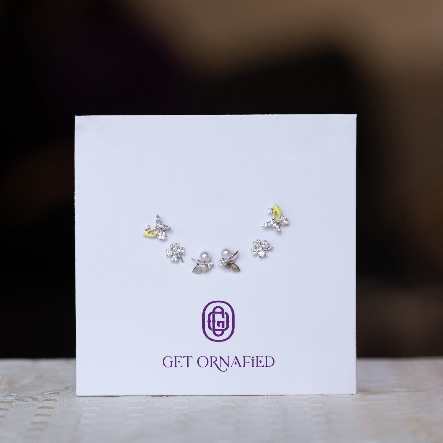 Silver Radiant Butterfly Trio Earrings
