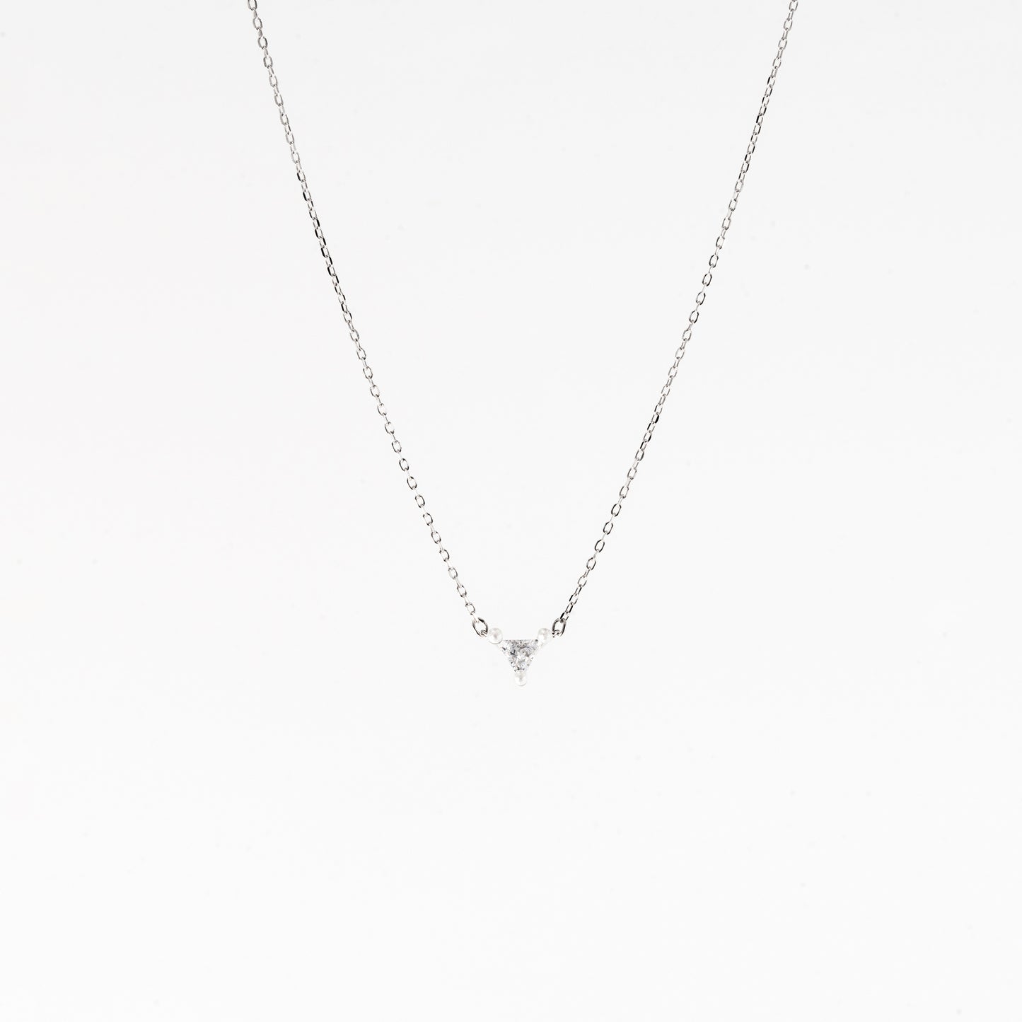 Silver Tranquil Triangle Necklace