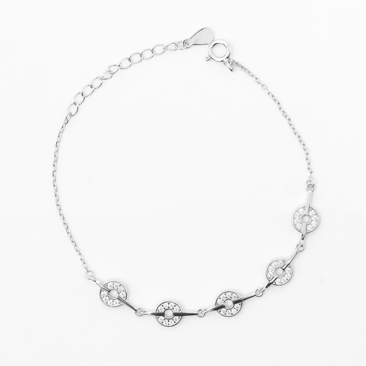 Silver Sparkling Circle Bracelet