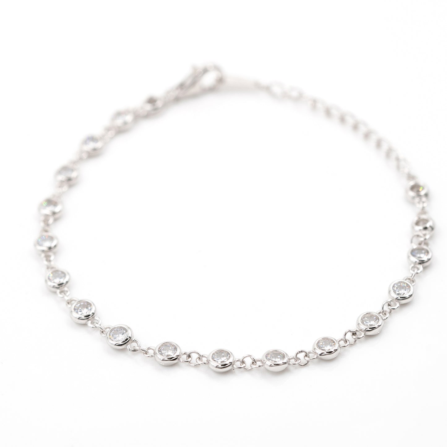Silver Petite round Tennis Bracelet