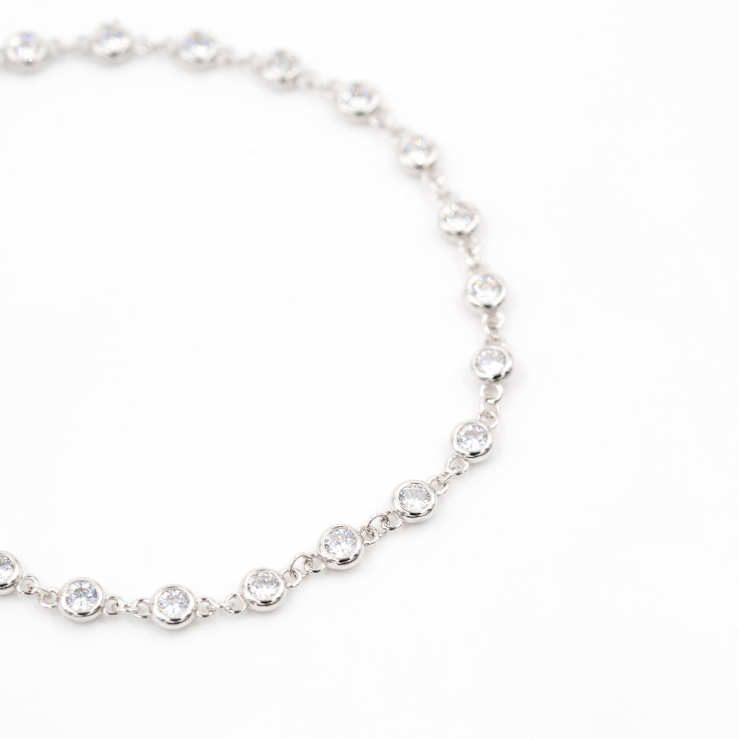 Silver Petite round Tennis Bracelet