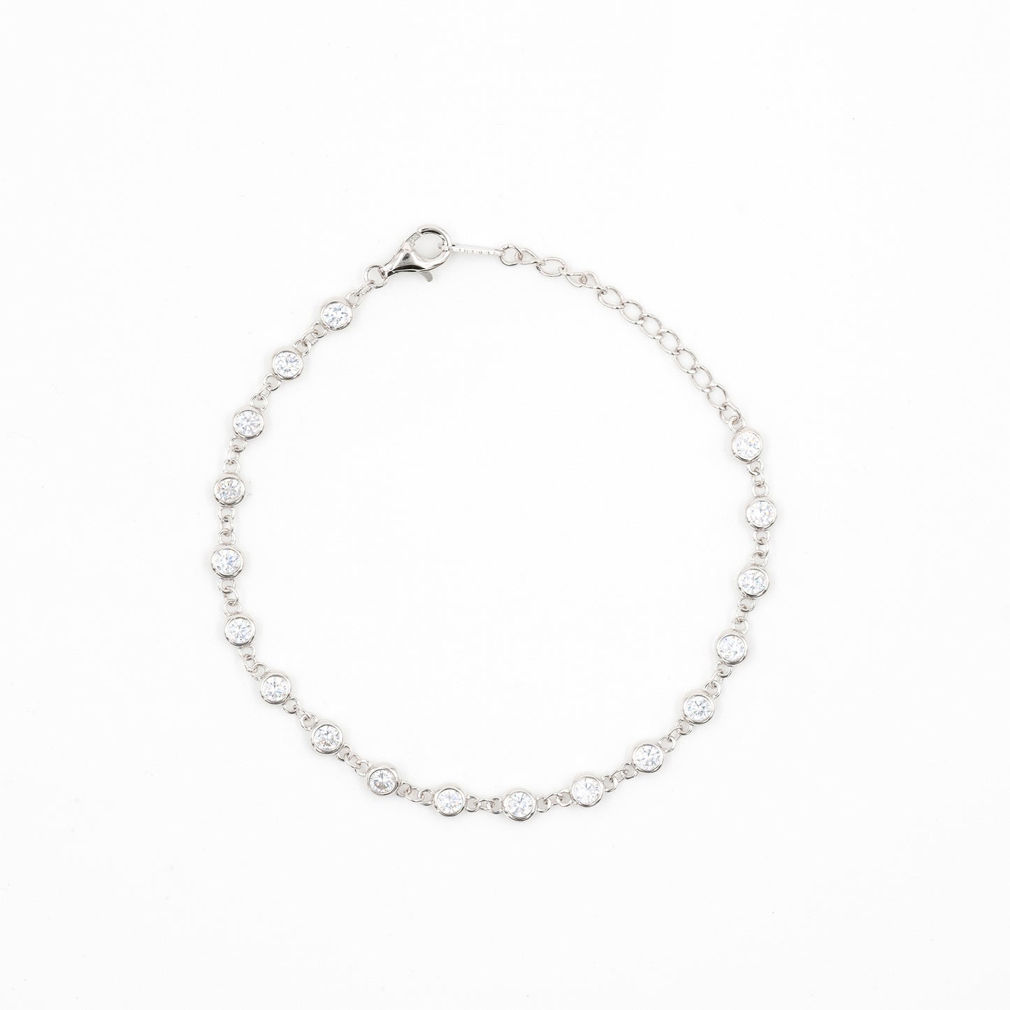 Silver Petite round Tennis Bracelet