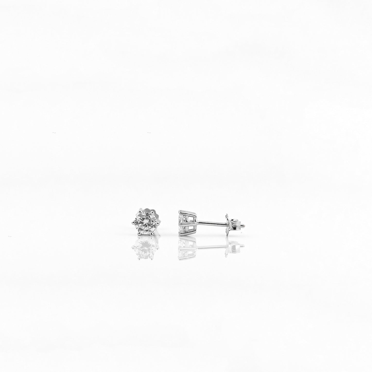 Silver Radiant round Solitaire Earrings