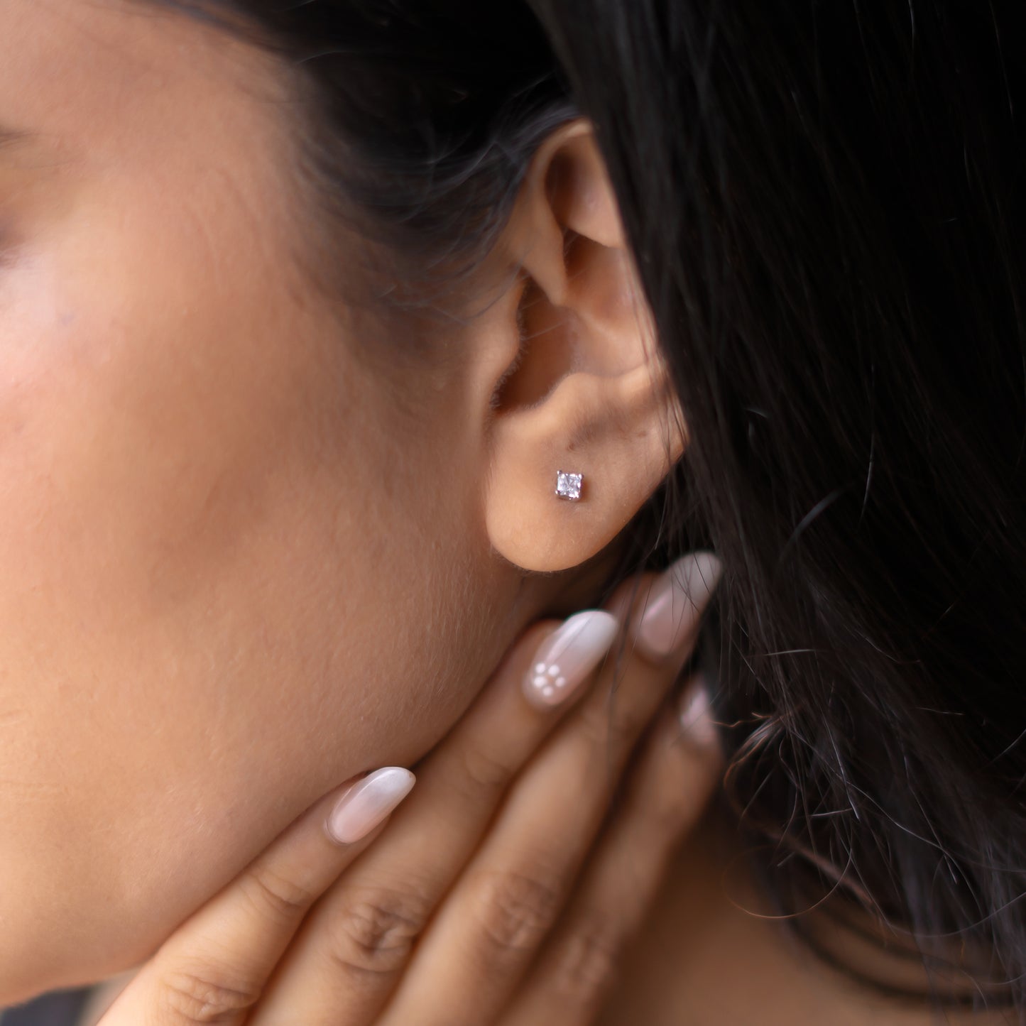 Rose Gold Gleaming round Solitaire Earrings