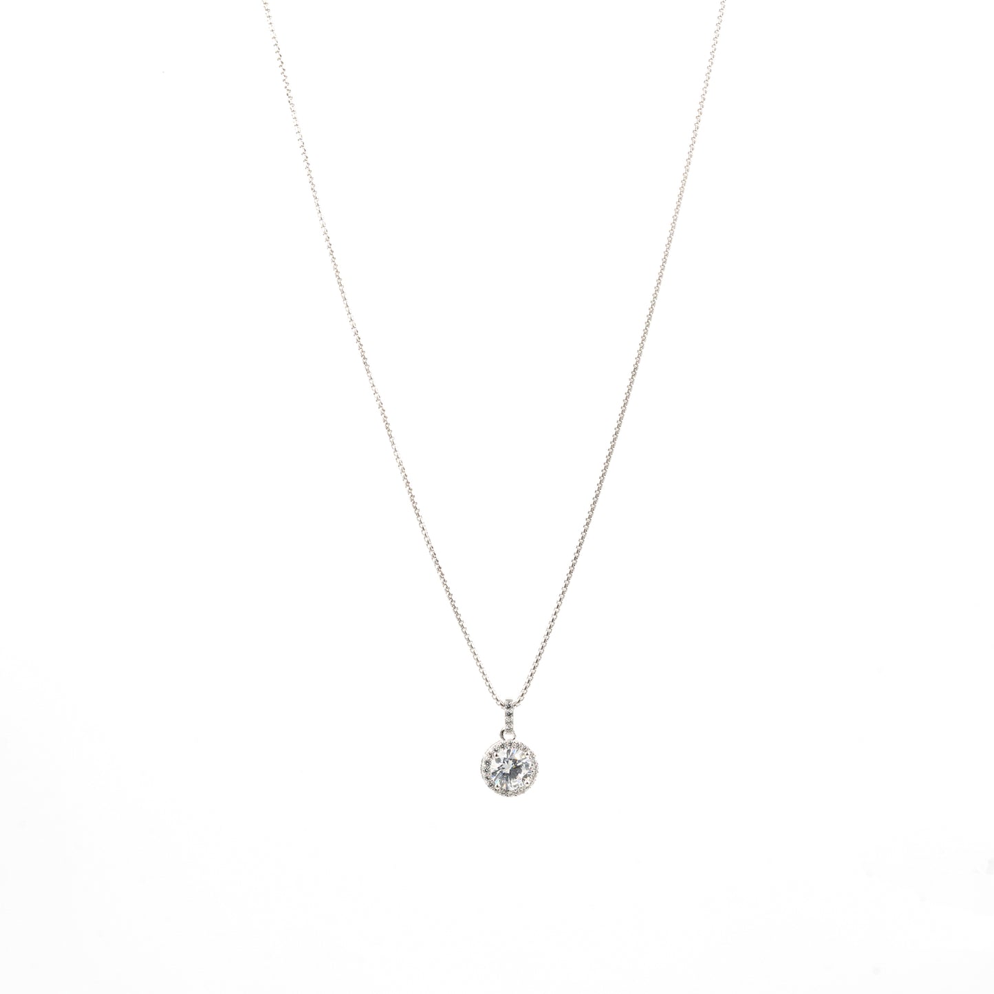 Silver Radiant Round Solitaire Jewelry Set