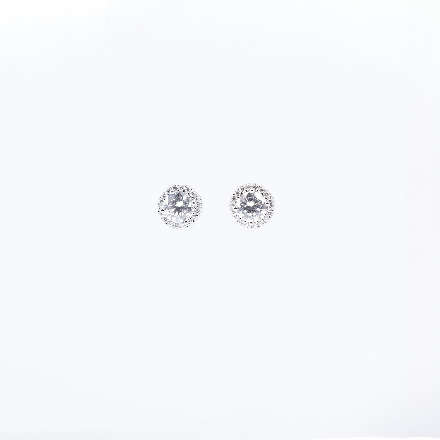 Silver Radiant Round Solitaire Jewelry Set