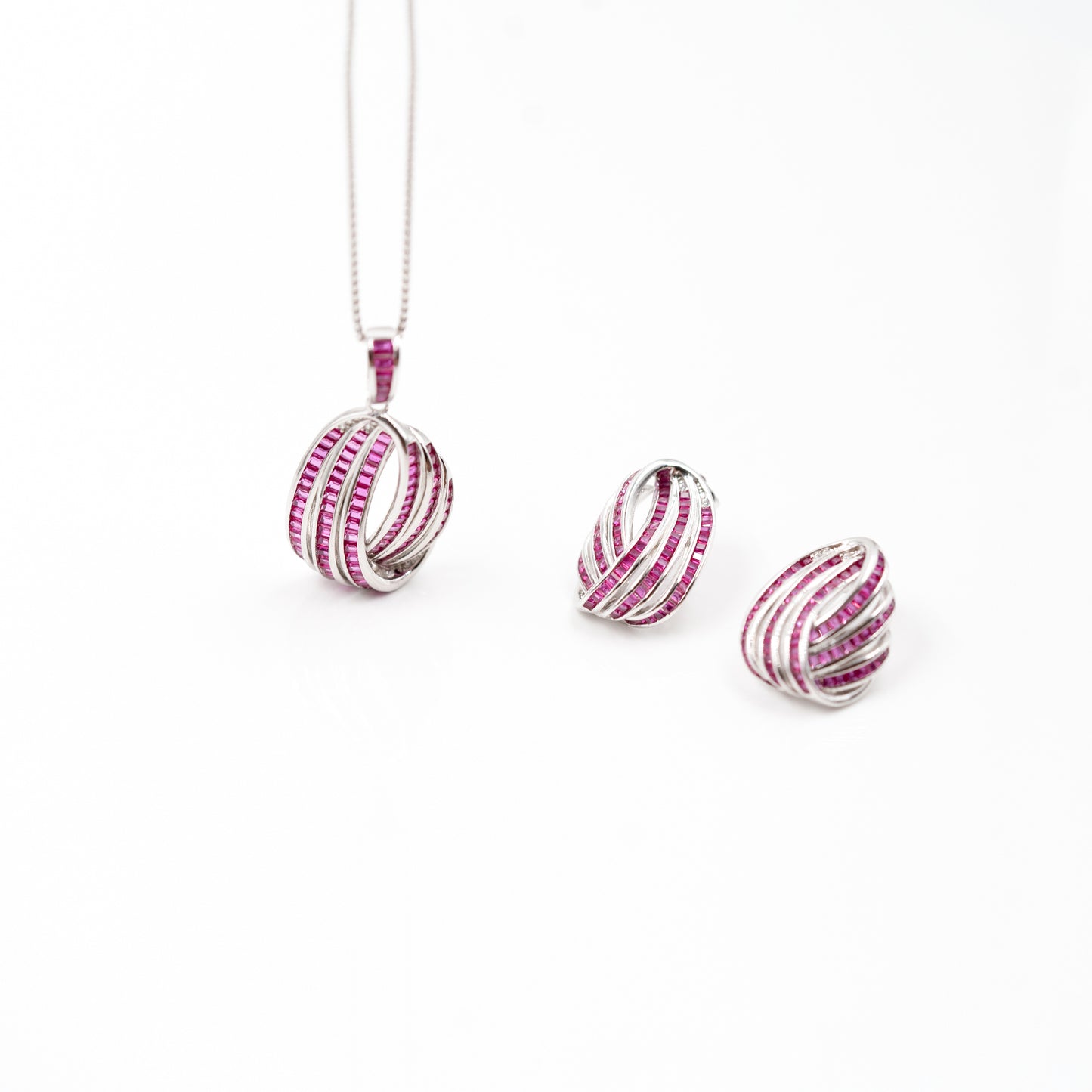 Silver Exquisite Designer Danglers Jewelry Set