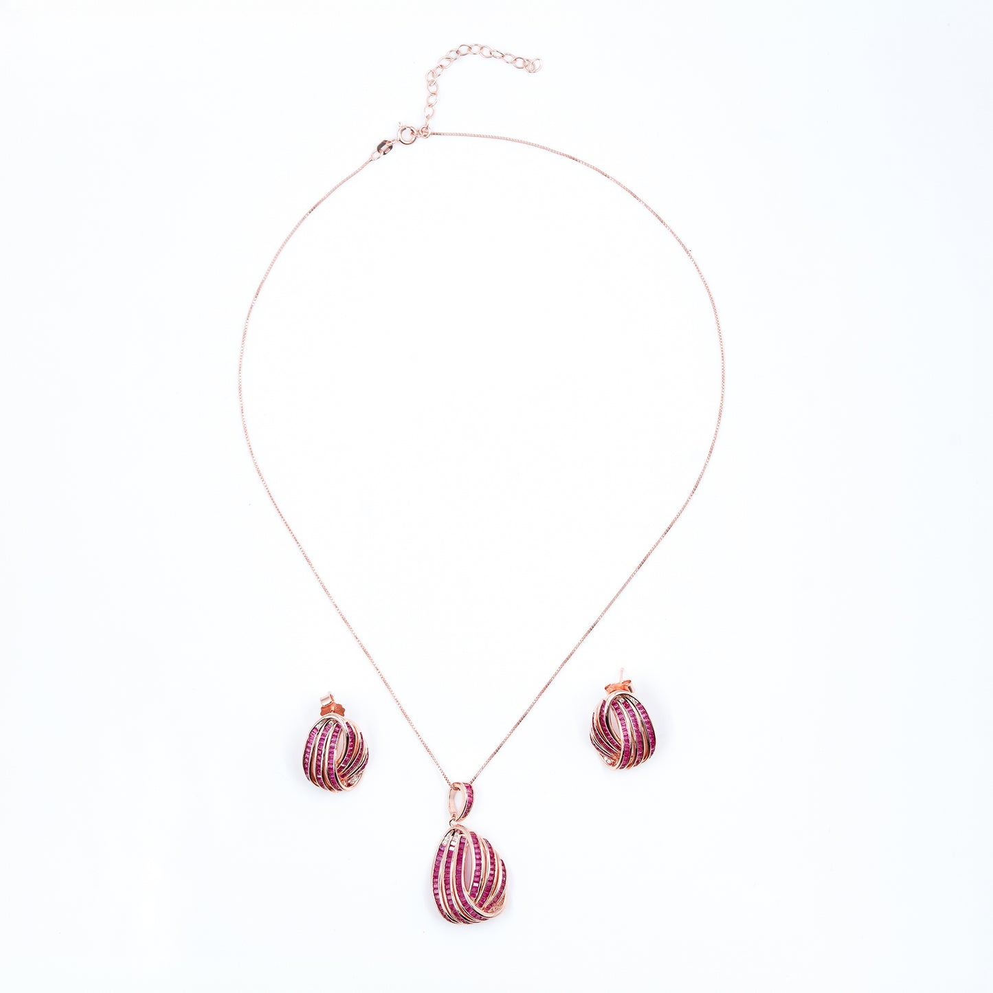 Rose Gold Exquisite Designer Danglers Jewelry Set