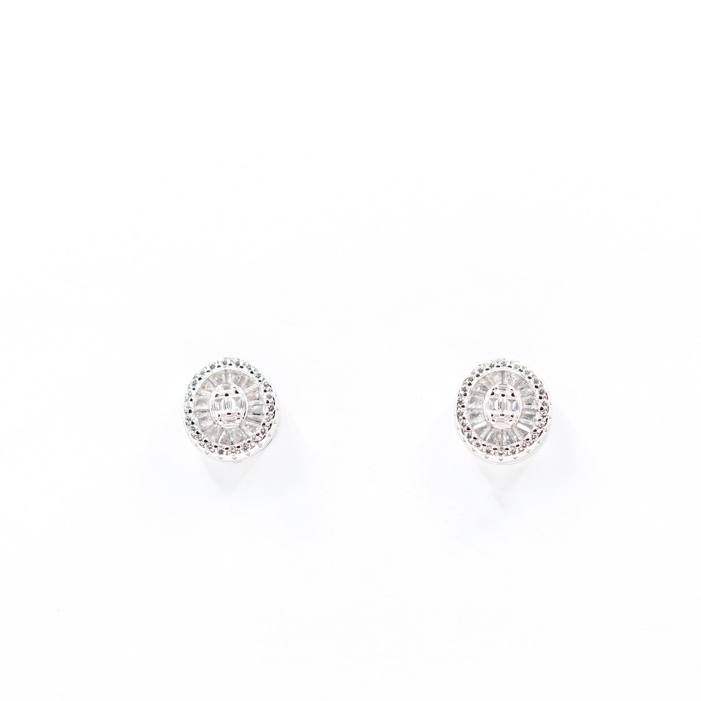 Silver Vibrant Oval Drops Jewelry Set