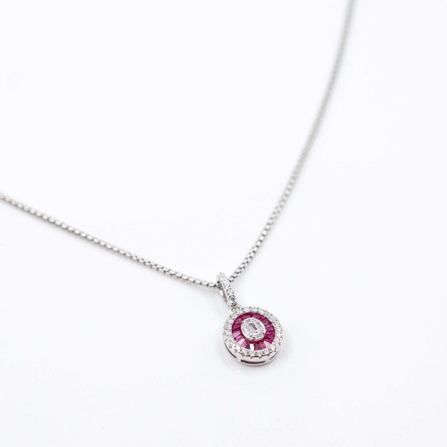 Silver Dark Pink Vibrant Oval Drops Dark Jewelry Set