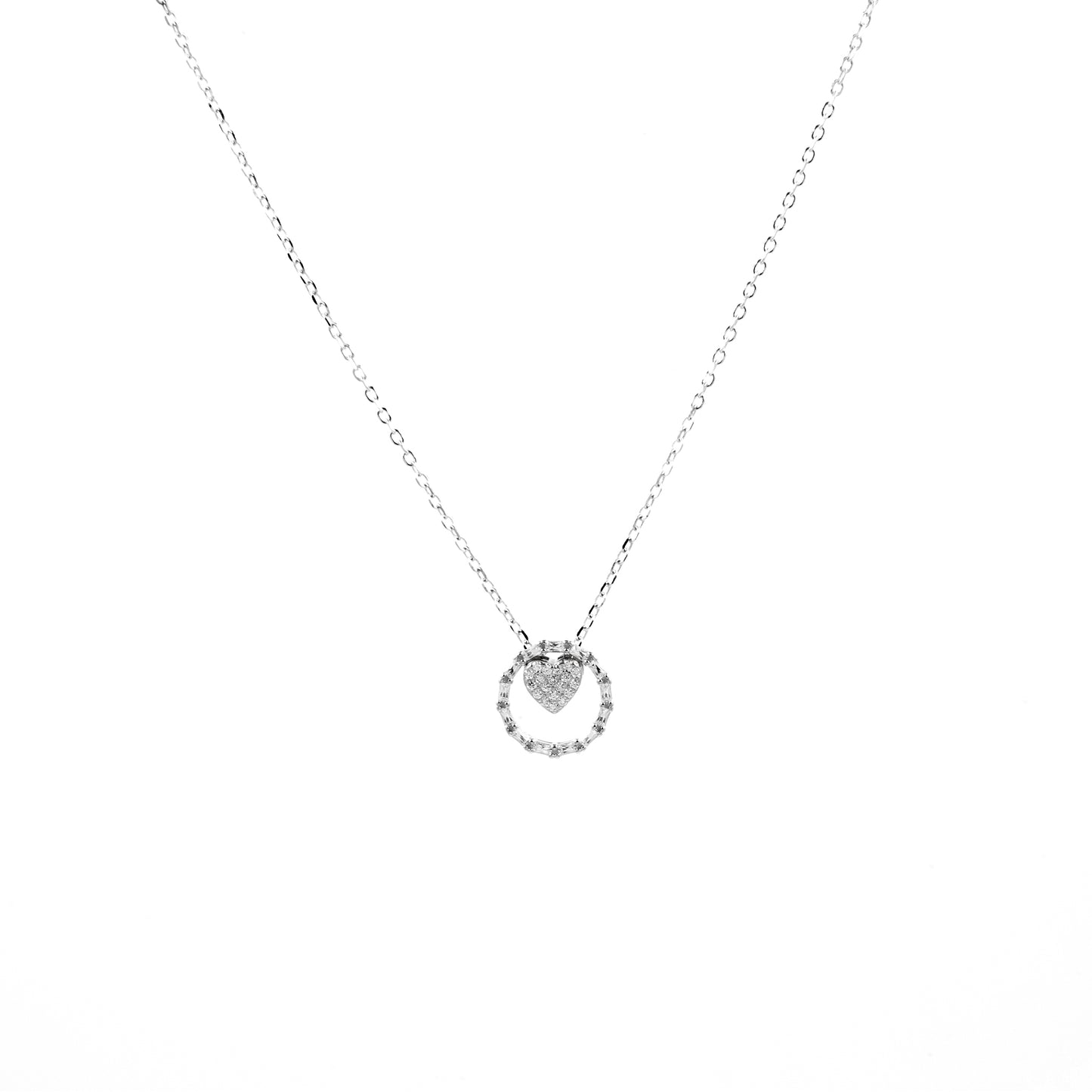 Silver Heart's Embrace Necklace