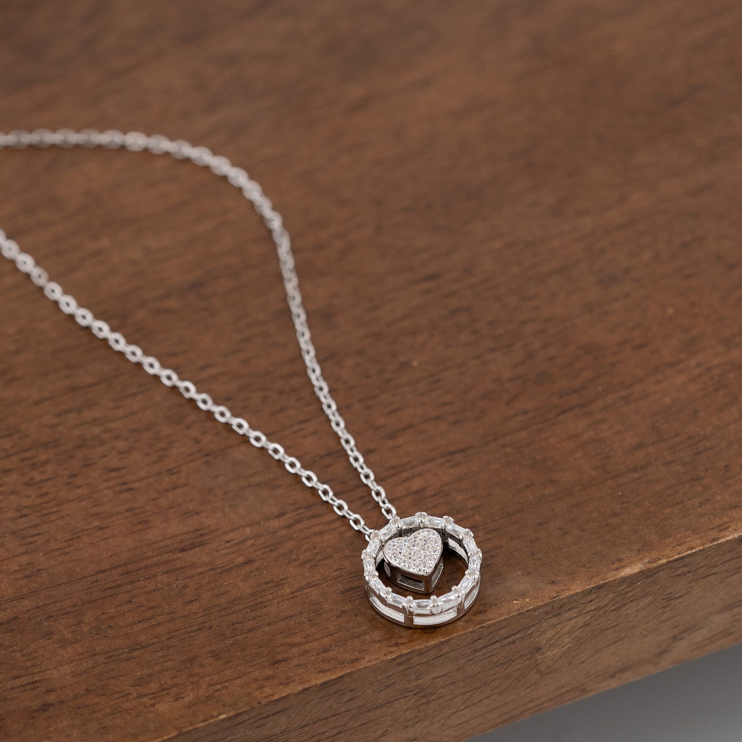 Silver Heart's Embrace Necklace