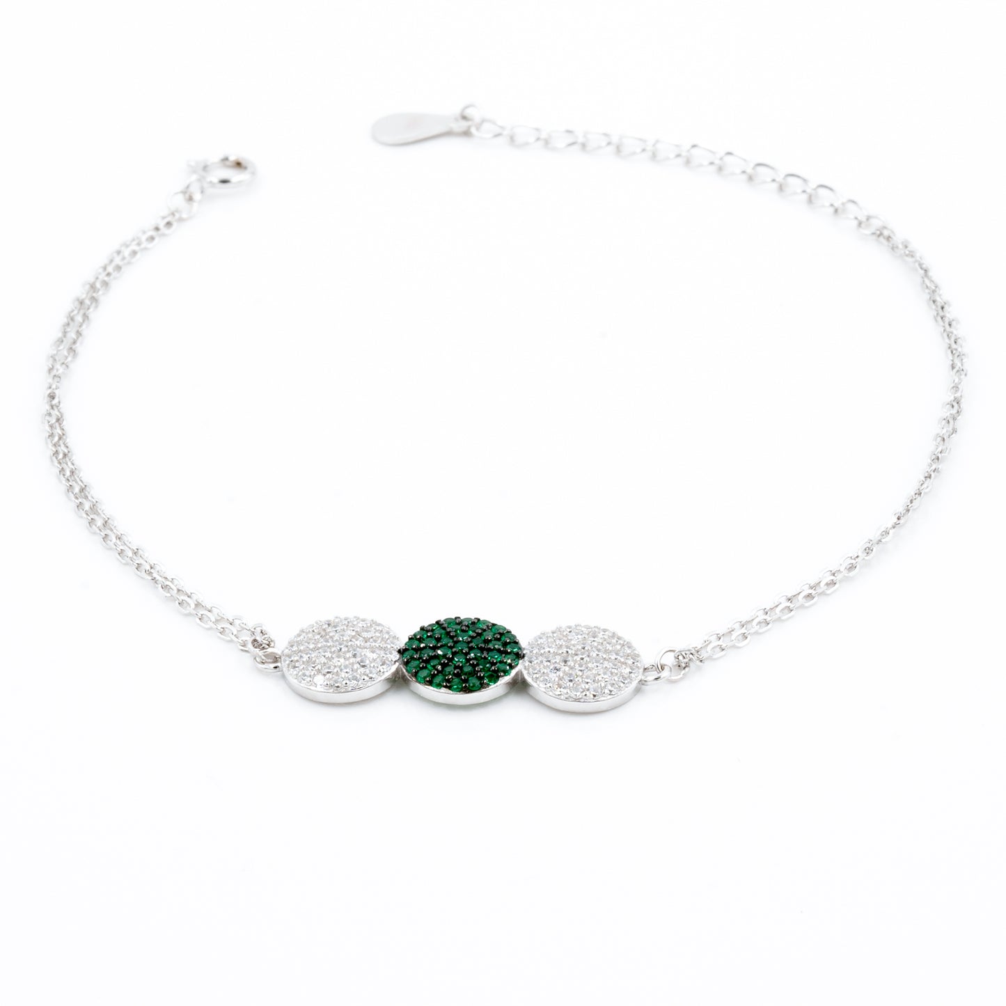 Silver Emerald Glow Bracelet