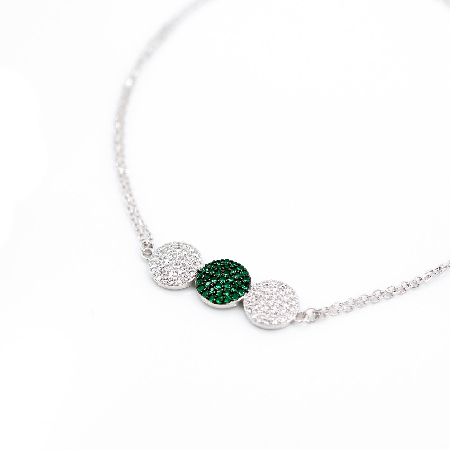 Silver Emerald Glow Bracelet