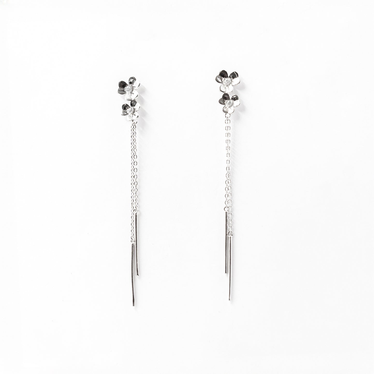 Silver Blooming Dangler Earrings