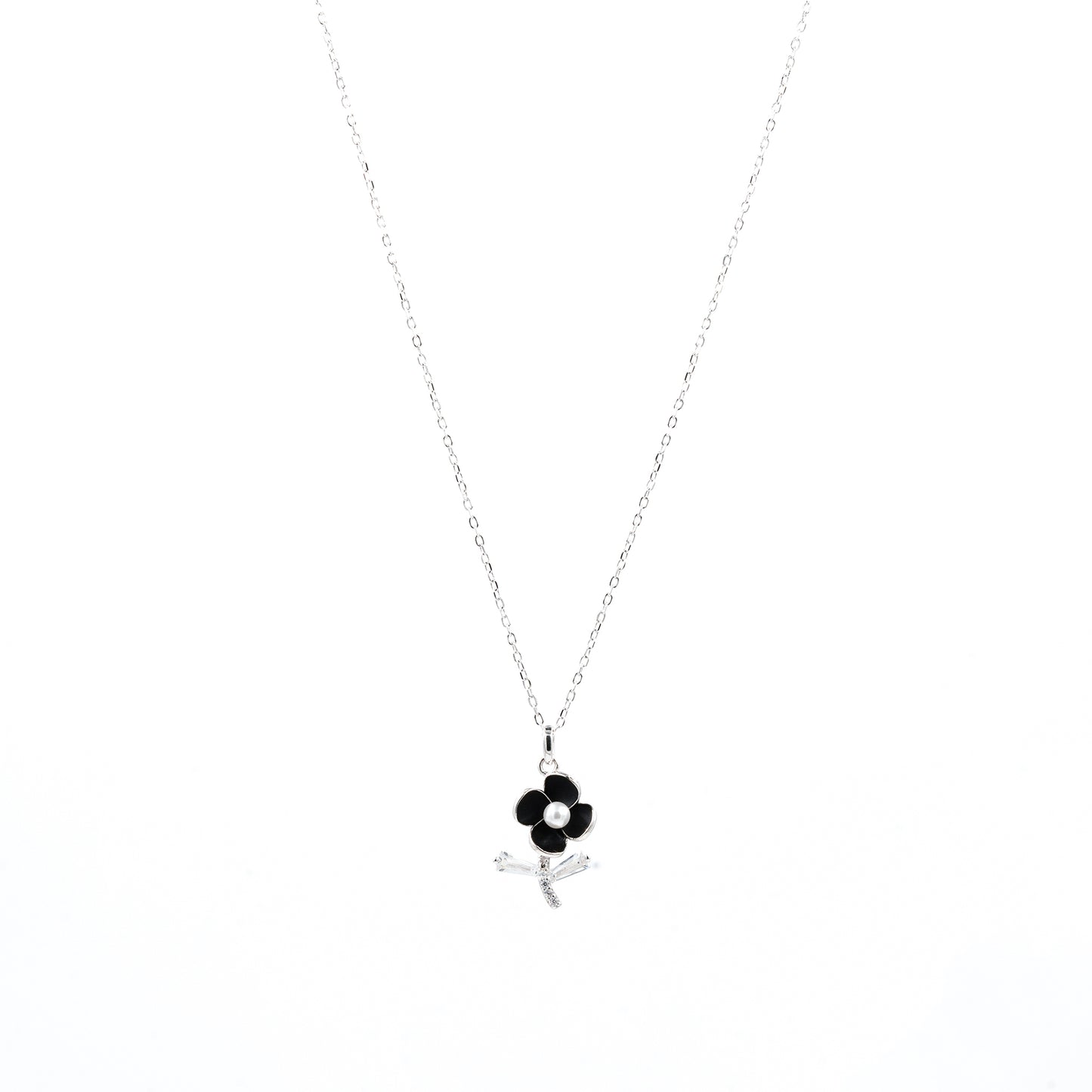 Silver Midnight Bloom Necklace
