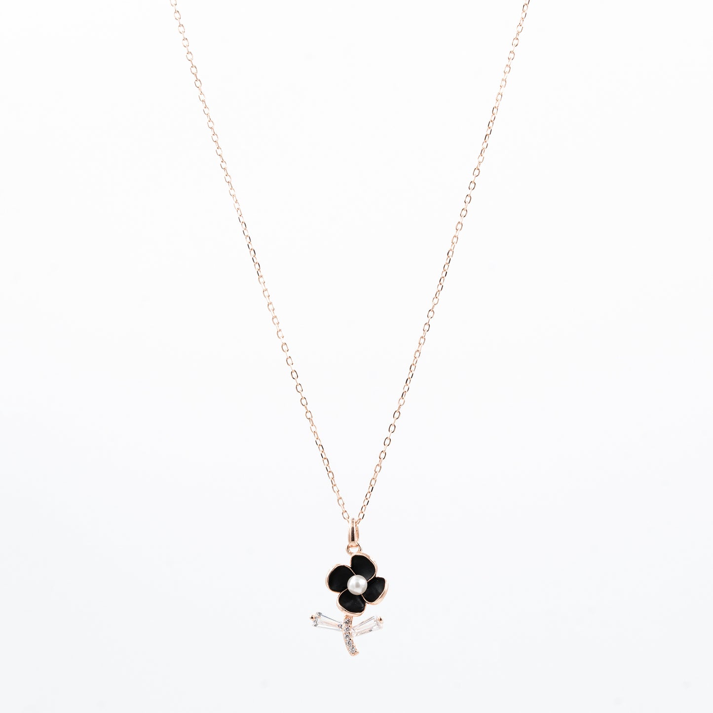 Rose Gold Midnight Bloom Necklace