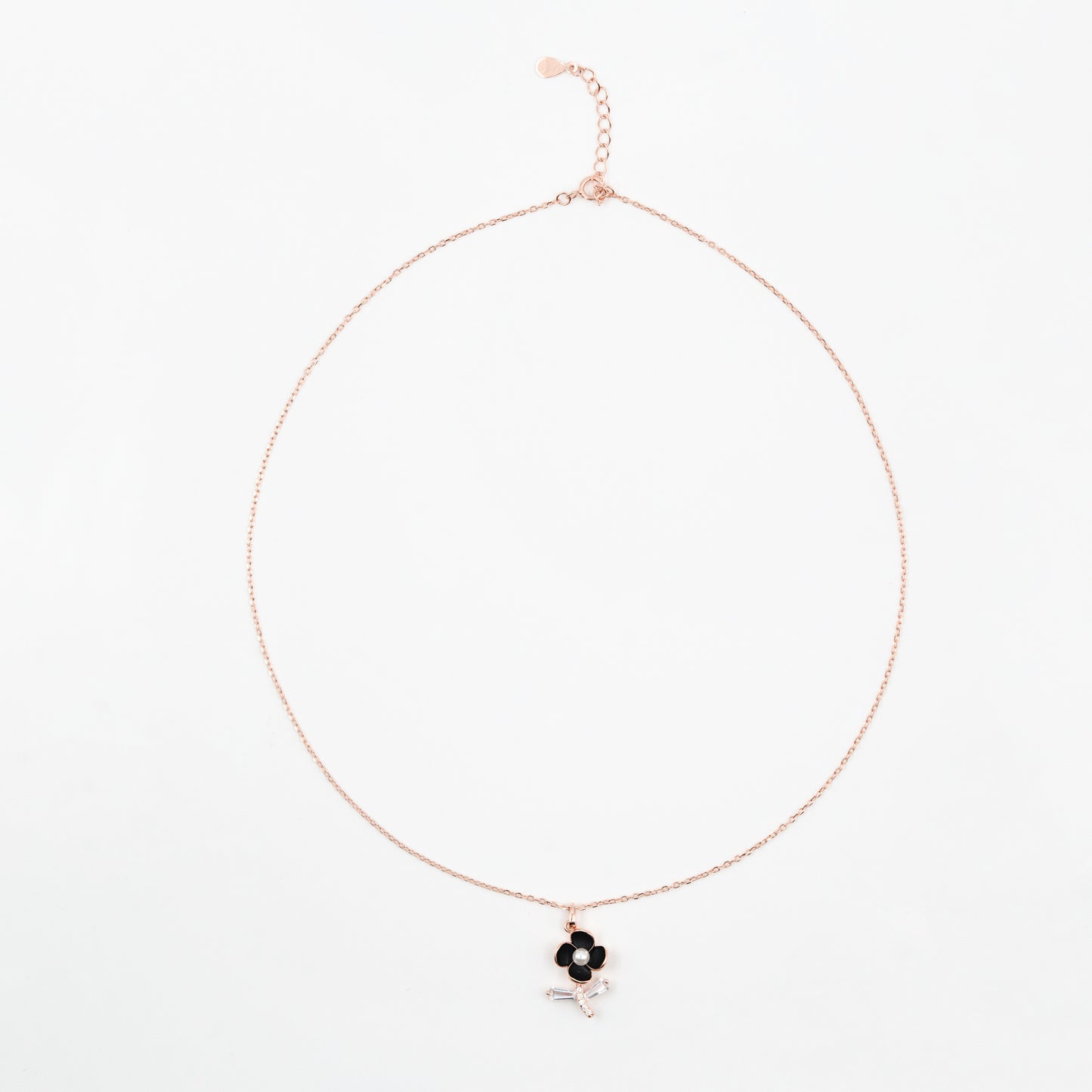 Rose Gold Midnight Bloom Necklace