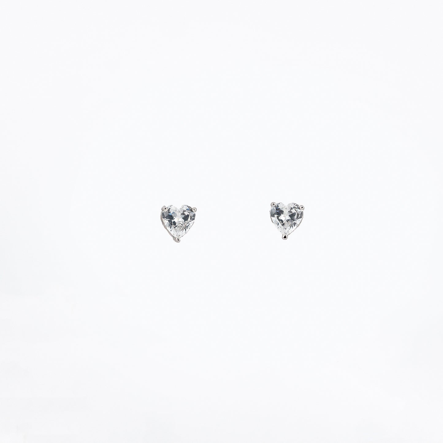 Silver Heart's Desire Solitaire Earrings