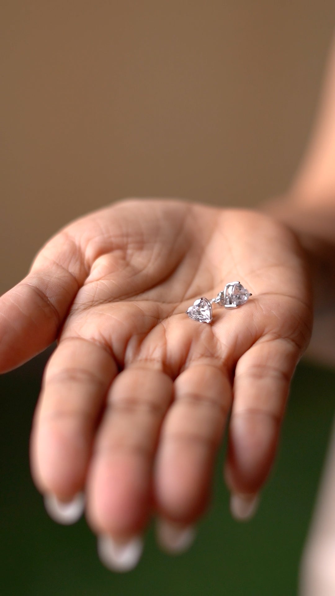 Silver Heart's Desire Solitaire Earrings