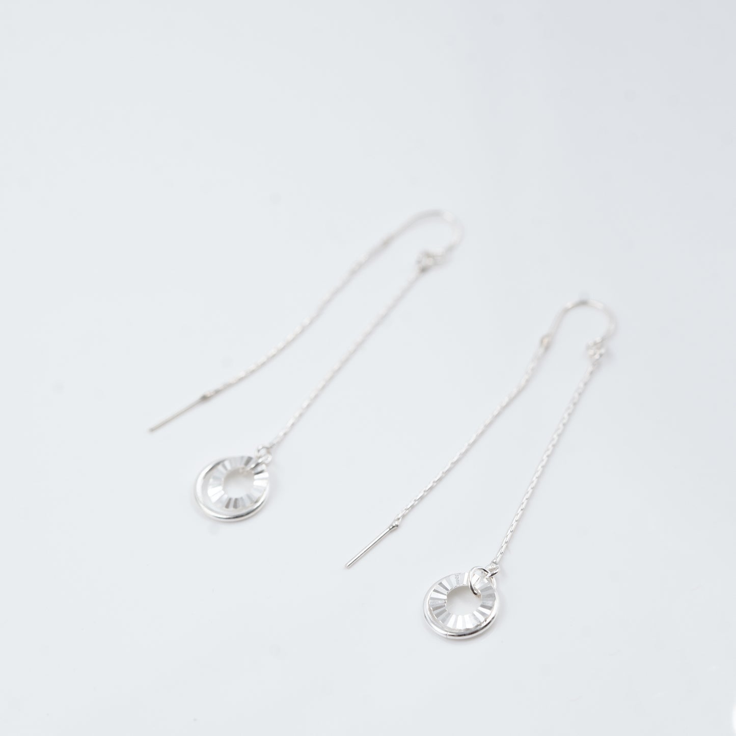 Silver Dual Charm Danglers Earrings