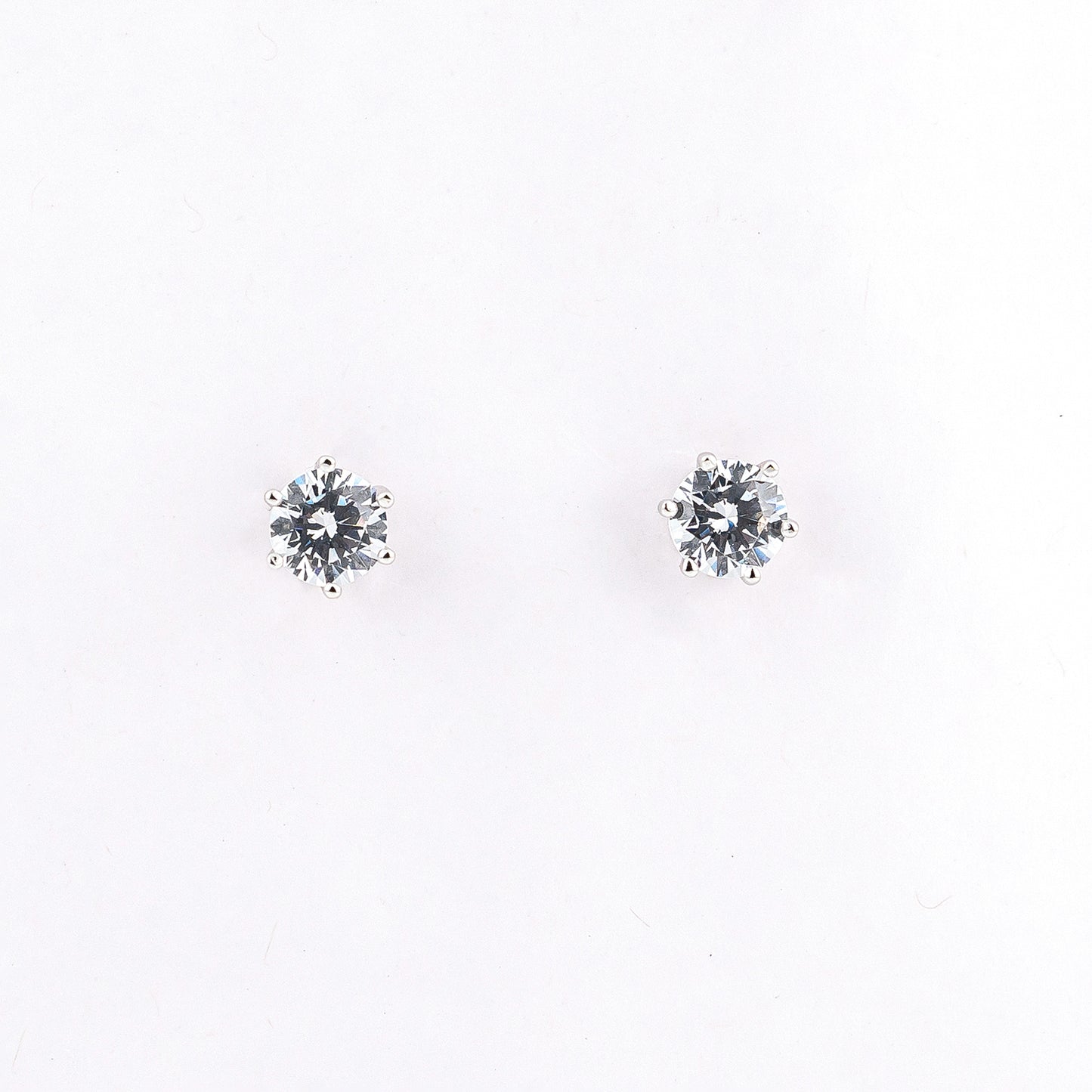 Silver Radiant round Solitaire Earrings