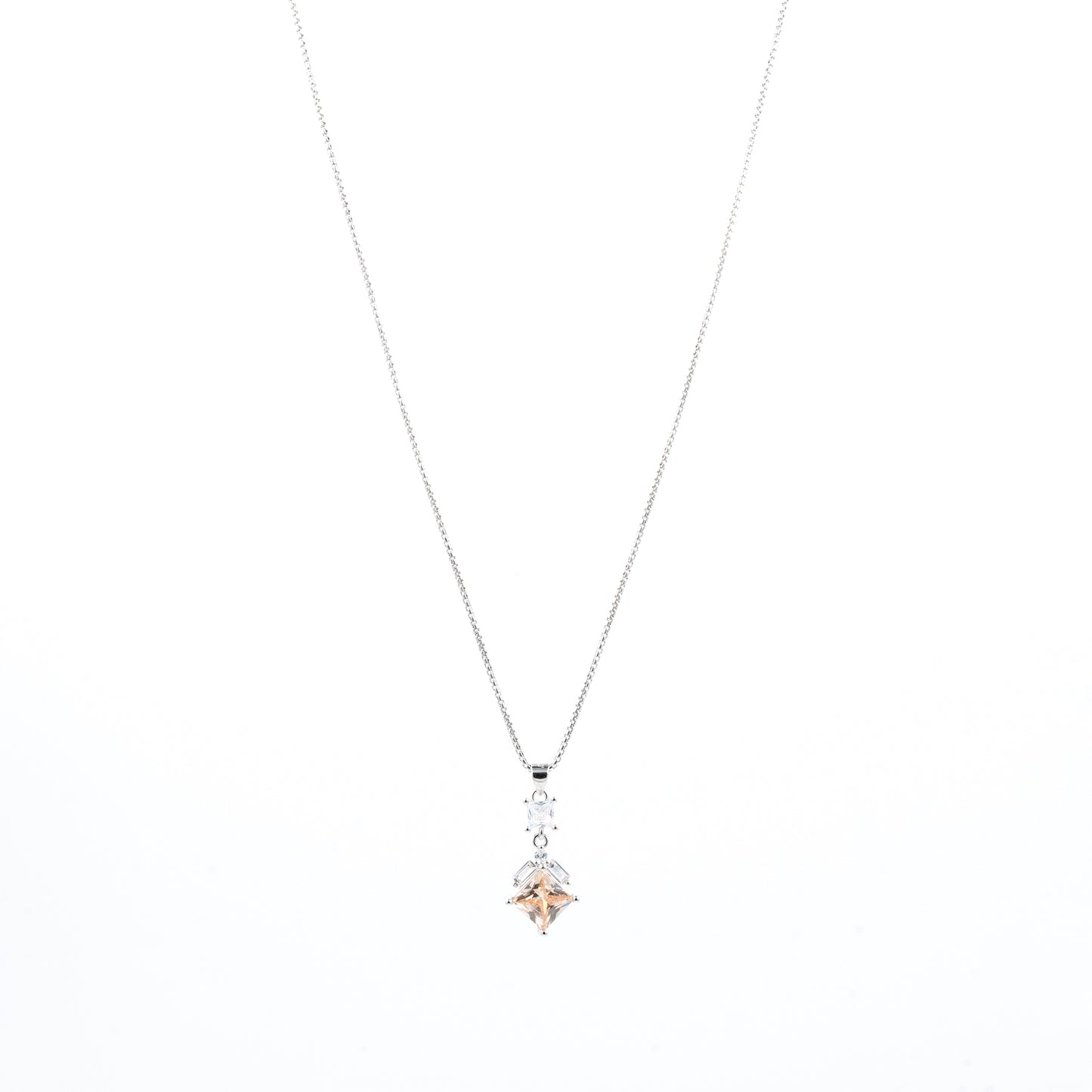 Silver Radiant Round Solitaire Jewelry Set