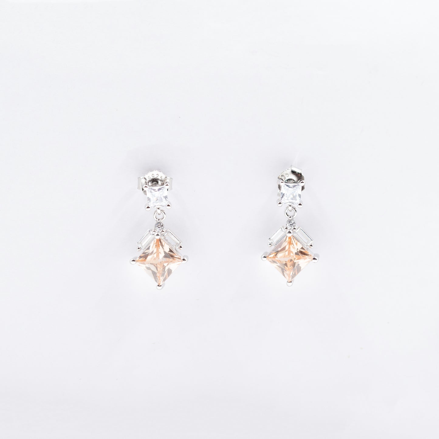 Silver Radiant Round Solitaire Jewelry Set