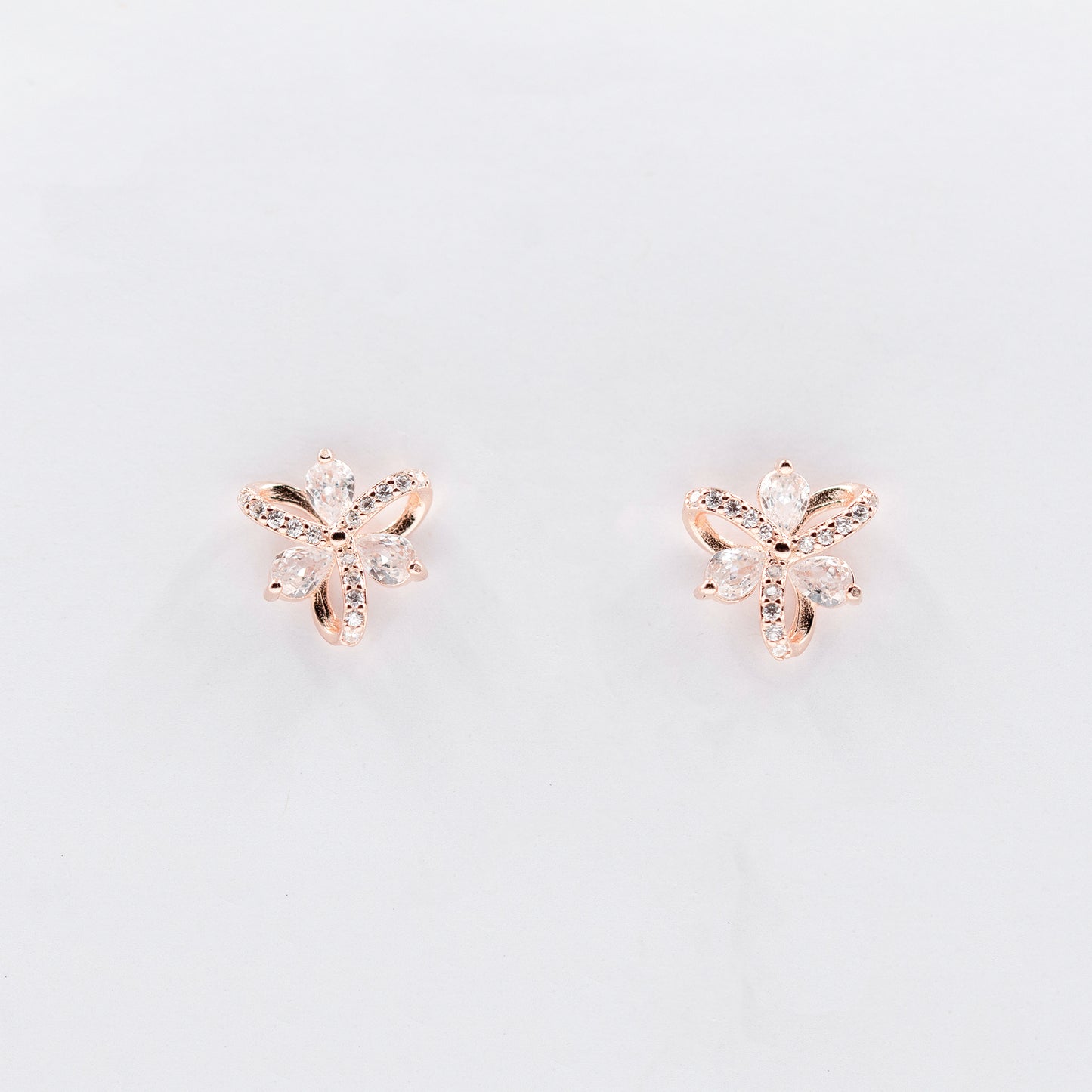 Rose Gold Trifloral Elegance Jewelry Set