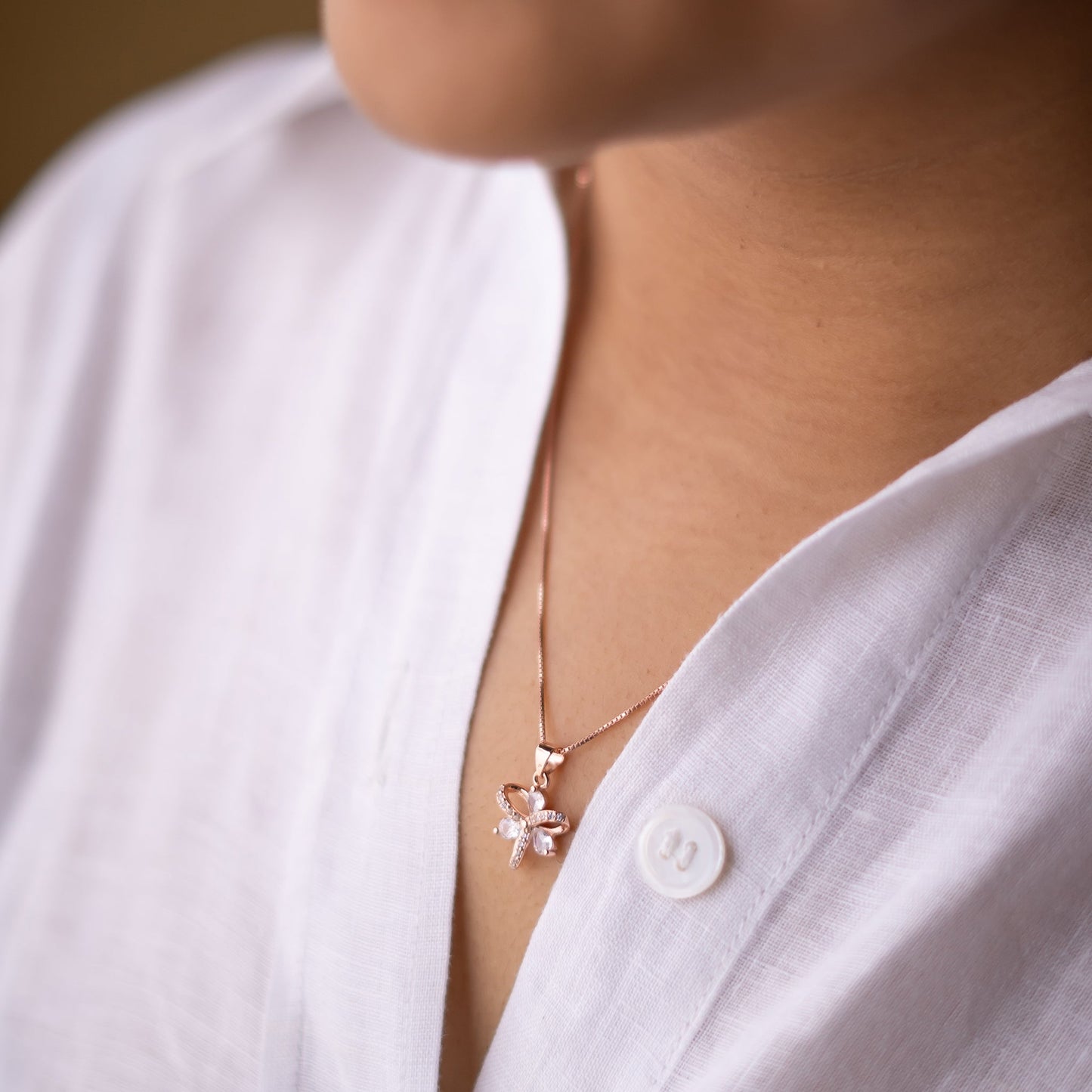 Rose Gold Trifloral Elegance Jewelry Set