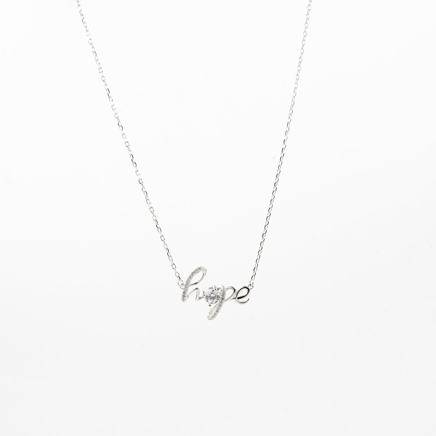 Silver Hopeful Heart Necklace