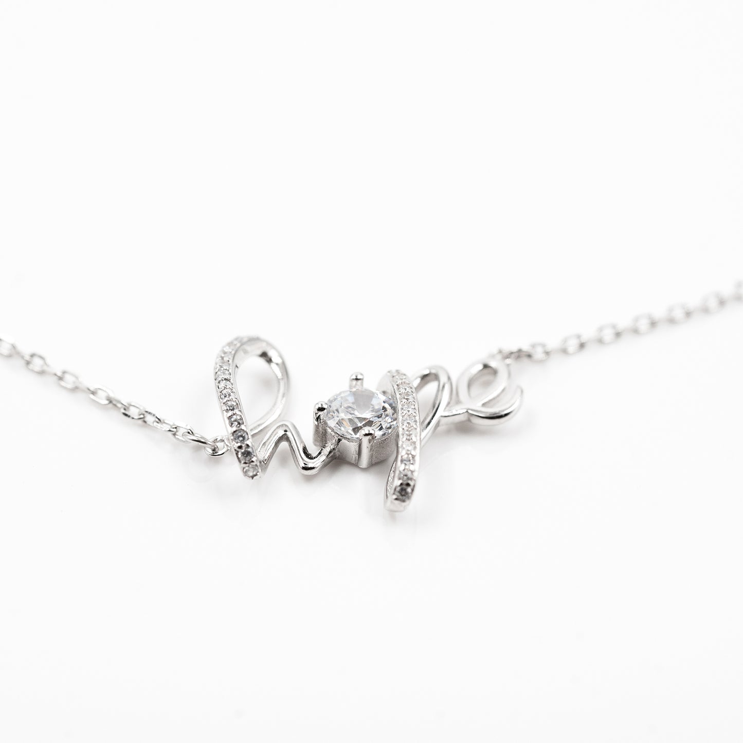 Silver Hopeful Heart Necklace
