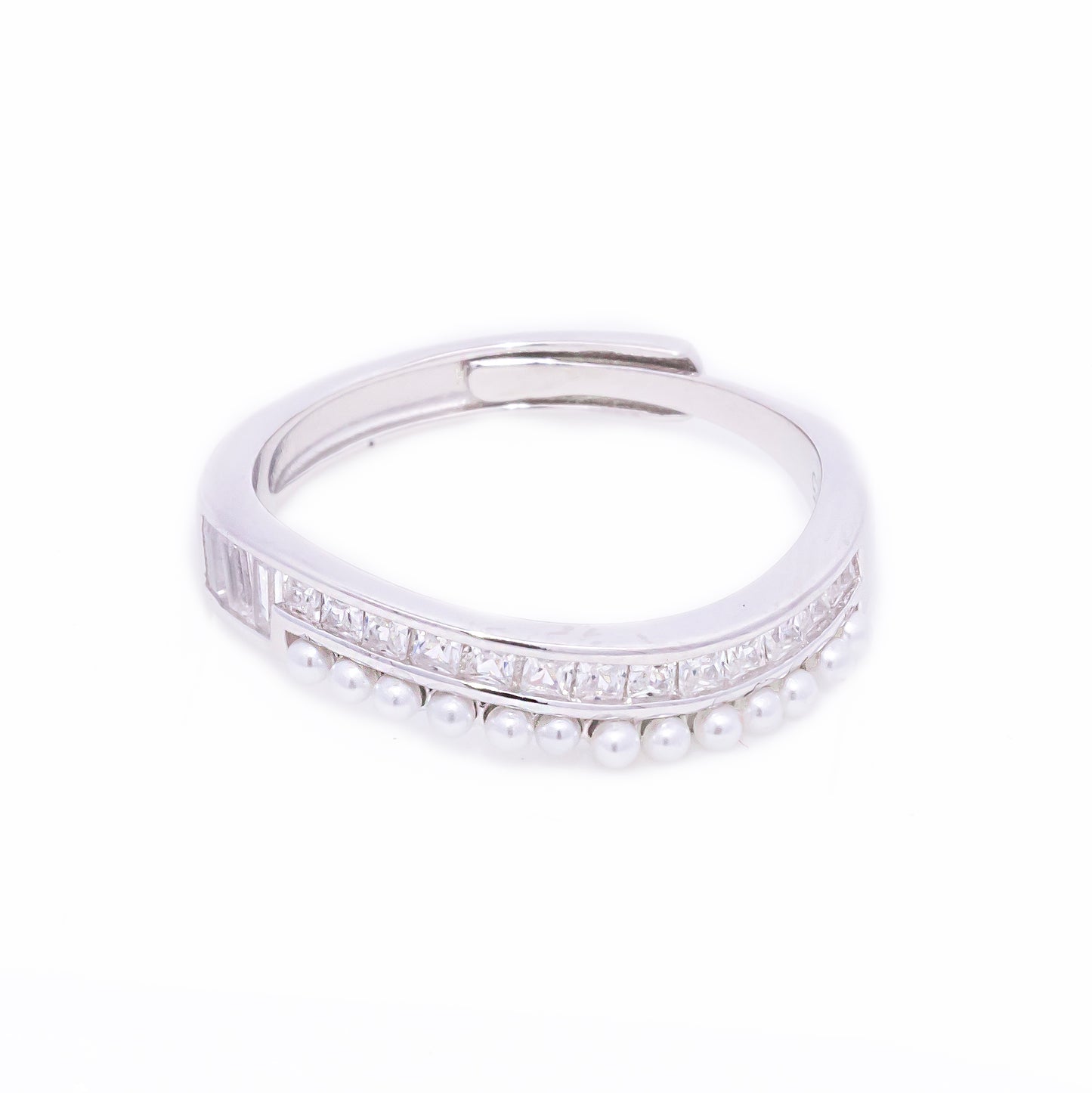 Pearl Choki Studded Silver Adjustable Ring